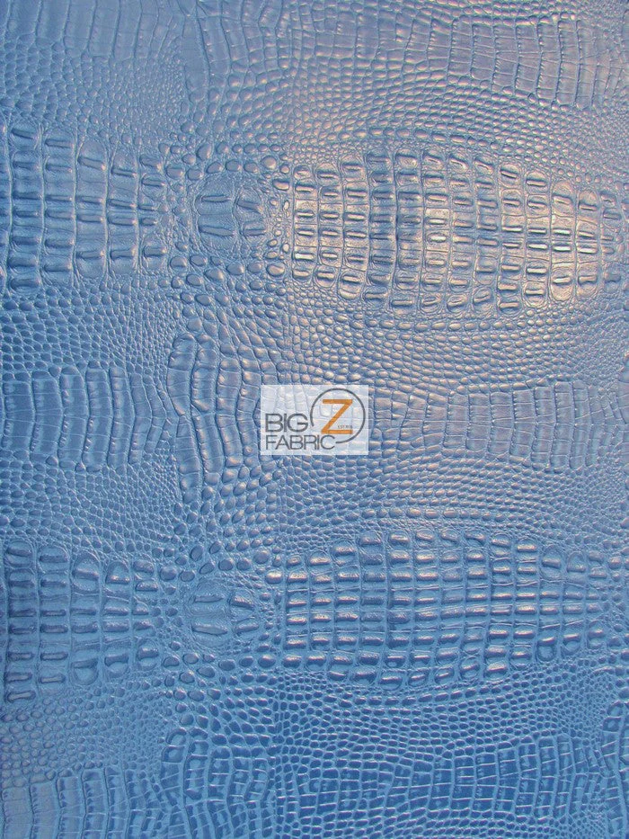 Royal Blue Crocodile Marine Vinyl Fabric / Sold By The Yard 2 Royal Blue Crocodile Marine Vinyl Fabric / Sold By The Yard