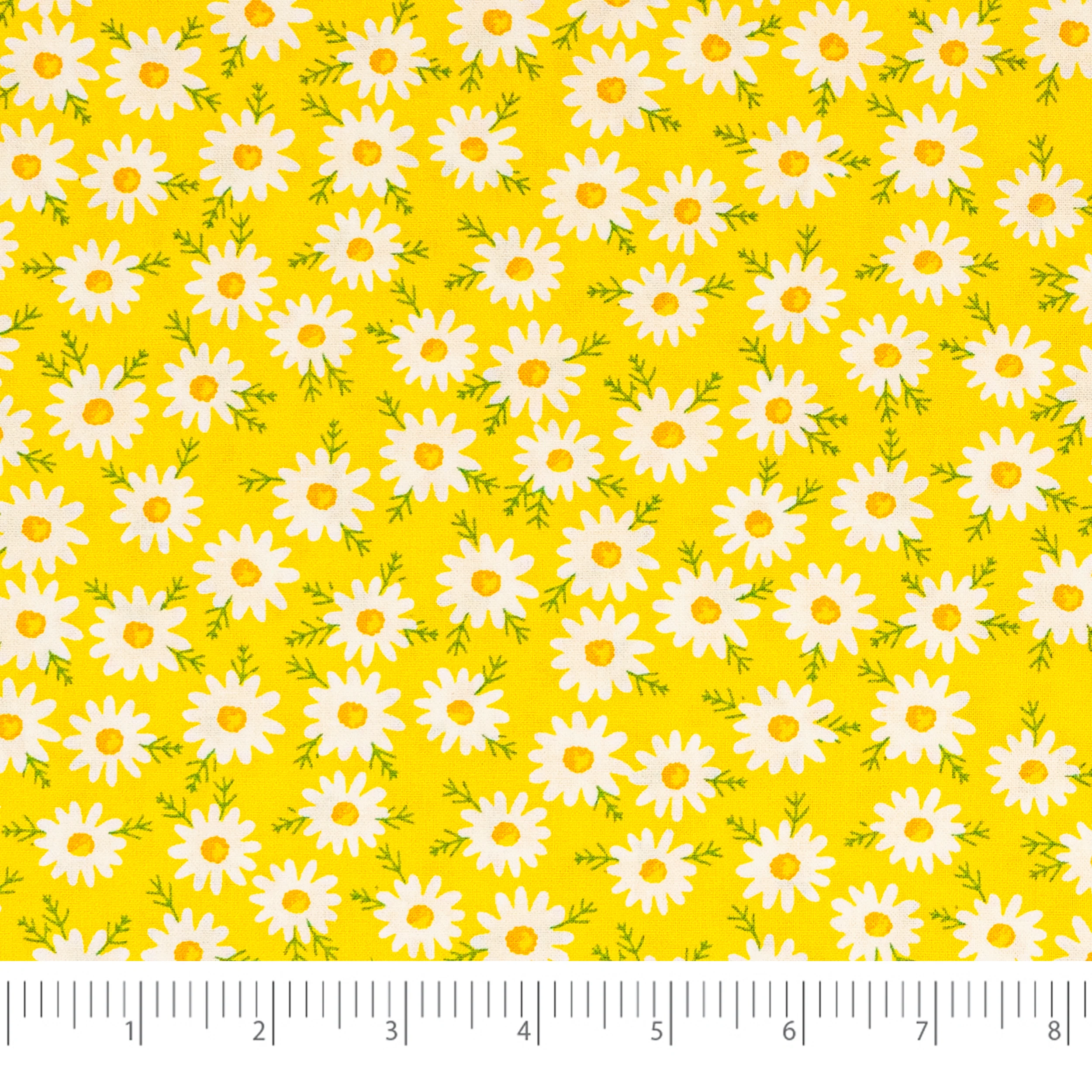 SINGER® Fabric, 100% Cotton, 44 Inch Wide, Daisys On Yellow, Cut by the Yard 1 SINGER® Fabric, 100% Cotton, 44 Inch Wide, Daisys On Yellow, Cut by the Yard