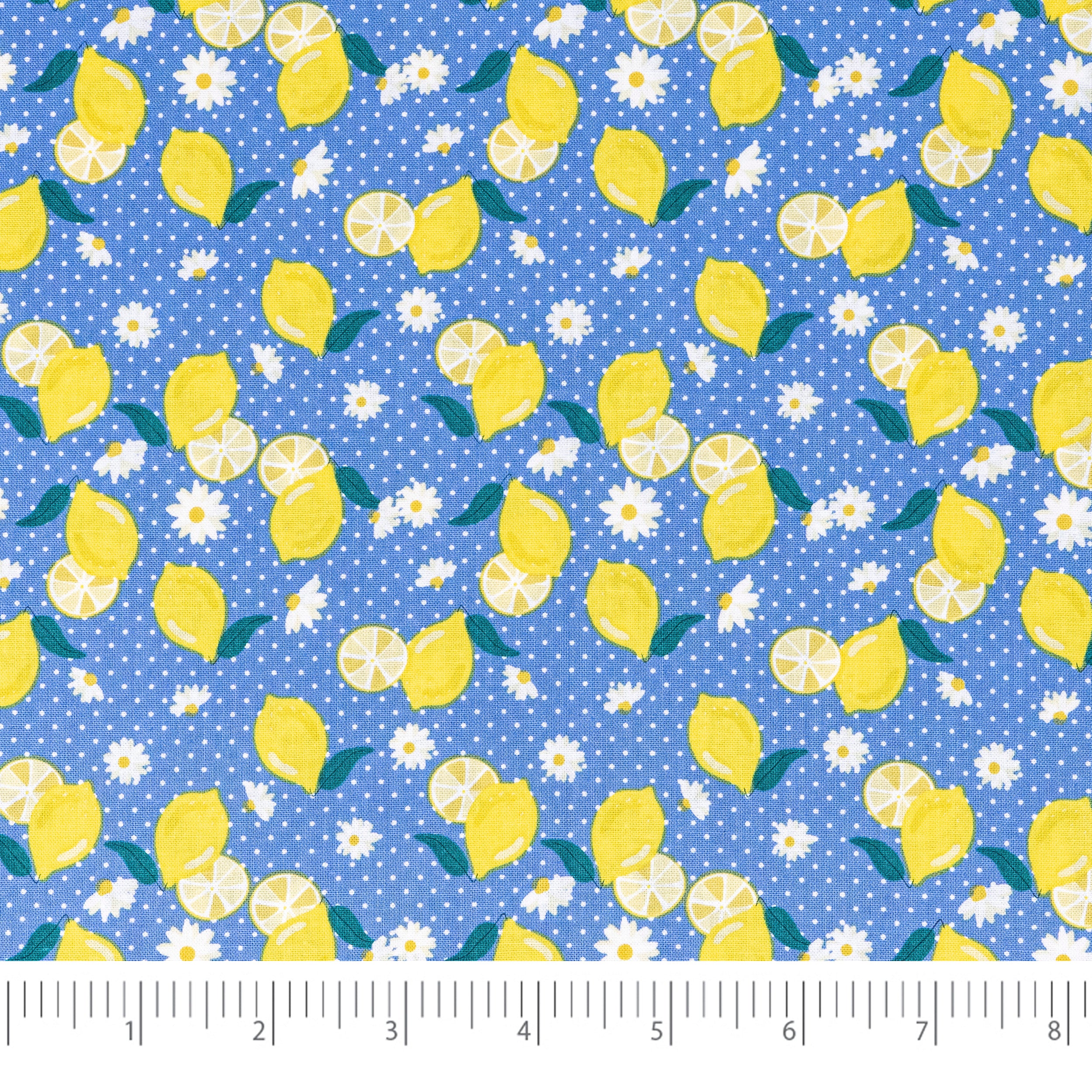 SINGER® Fabric, 100% Cotton, 44 Inch Wide, Lemons And Dots, Cut by the Yard 1 SINGER® Fabric, 100% Cotton, 44 Inch Wide, Lemons And Dots, Cut by the Yard