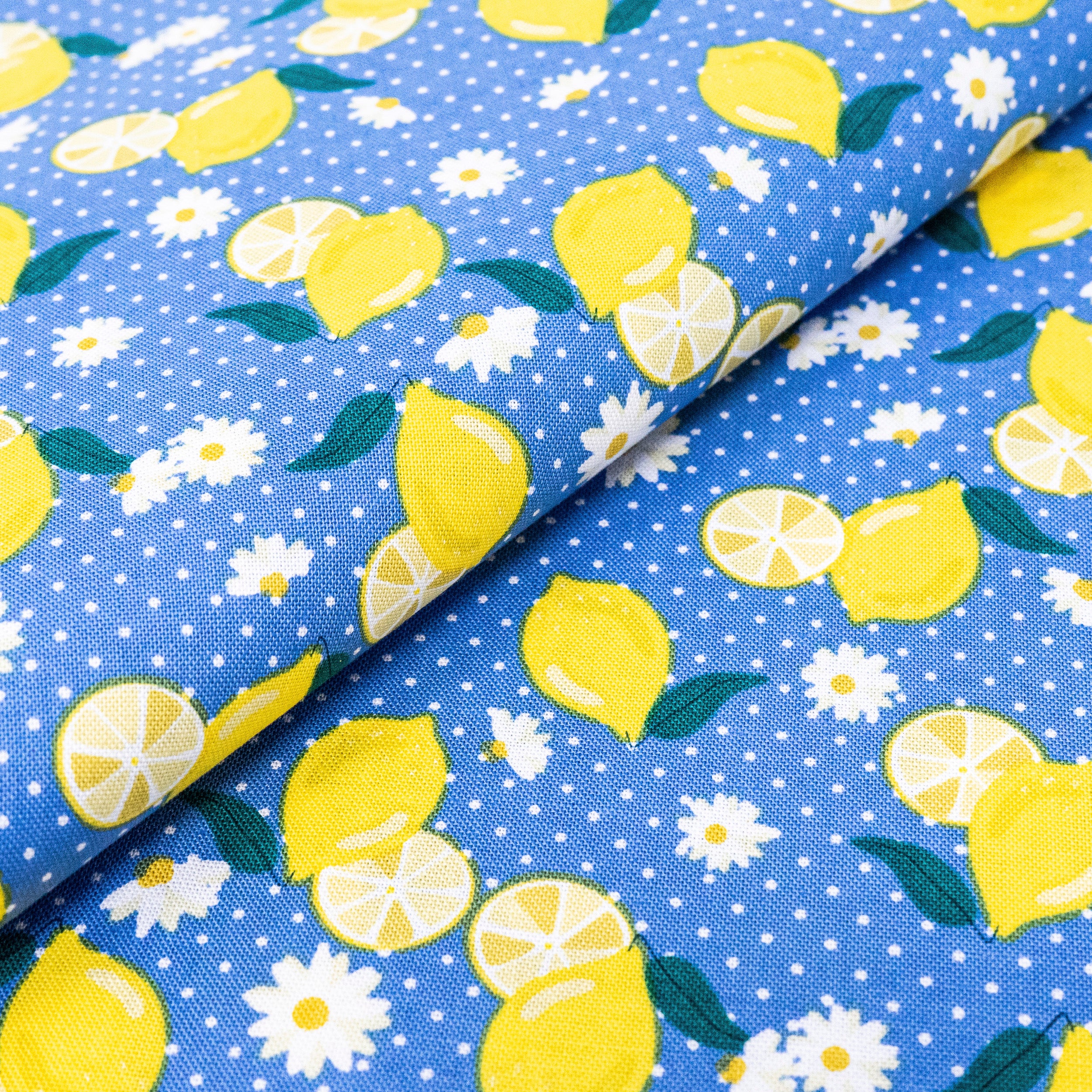 SINGER® Fabric, 100% Cotton, 44 Inch Wide, Lemons And Dots, Cut by the Yard 2 SINGER® Fabric, 100% Cotton, 44 Inch Wide, Lemons And Dots, Cut by the Yard