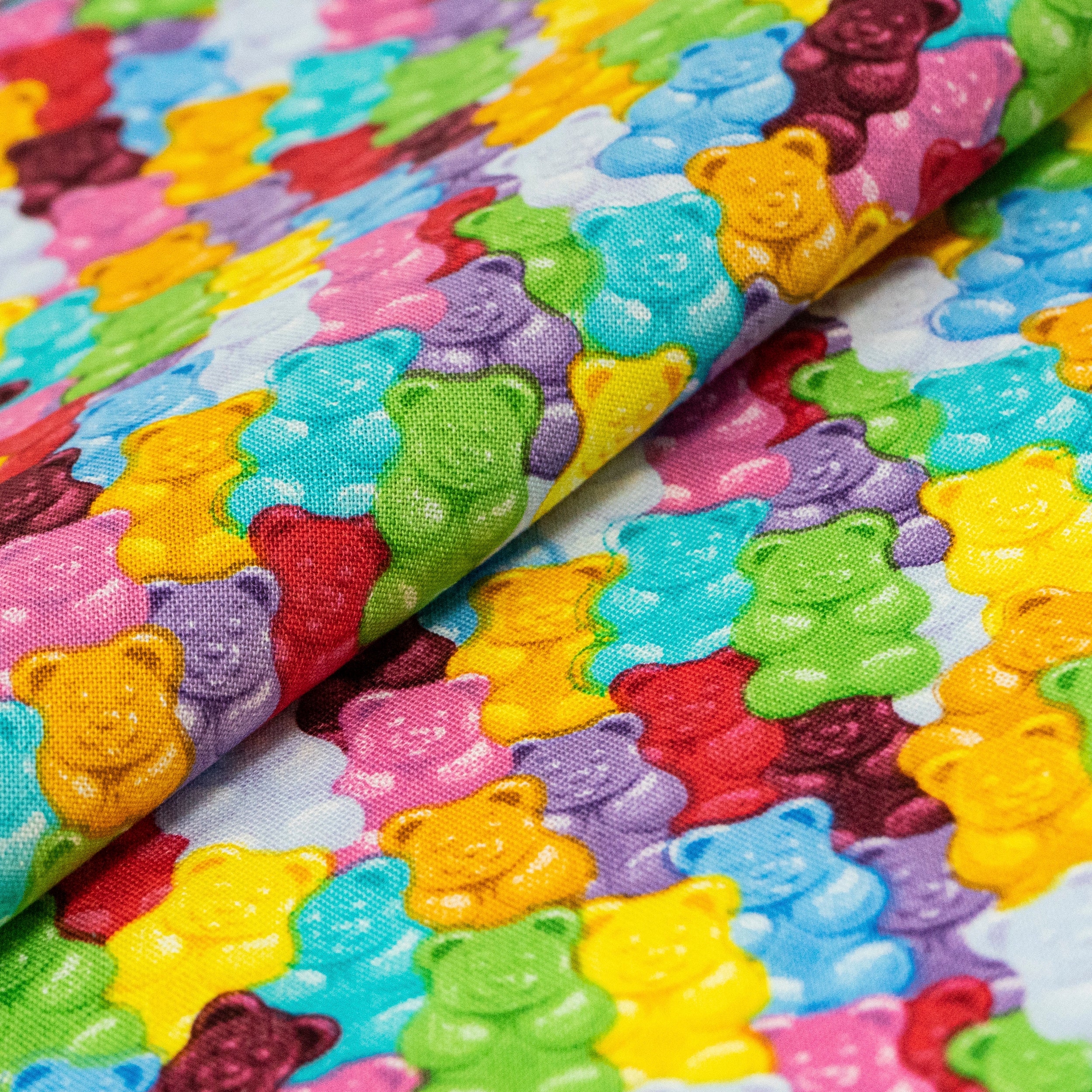 SINGER® Fabric, 100% Cotton, 44 Inch Wide, Rainbow Gummy Bears, Cut by the Yard 2 SINGER® Fabric, 100% Cotton, 44 Inch Wide, Rainbow Gummy Bears, Cut by the Yard