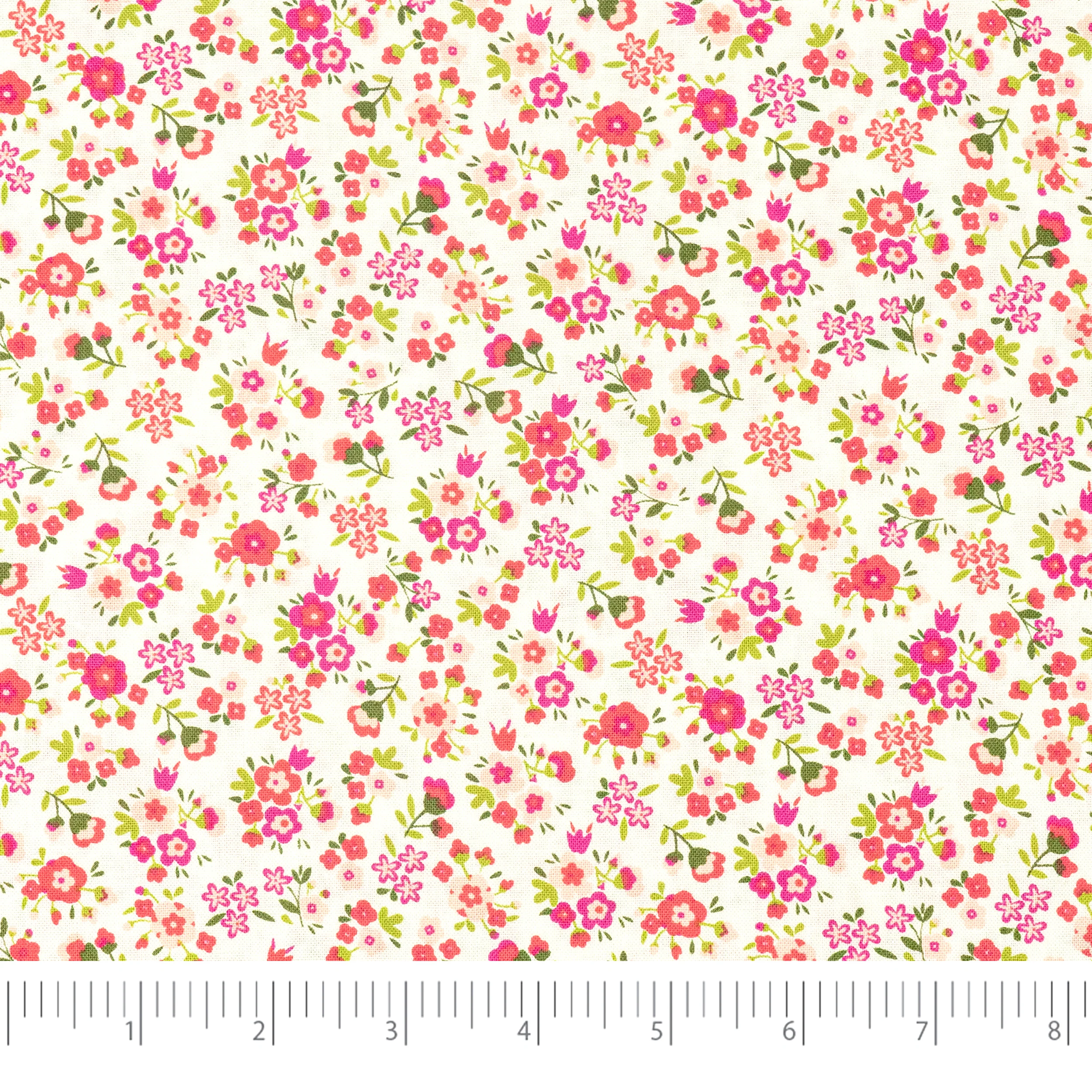 SINGER® Fabric, 100% Cotton, 44 Inch Wide, Small Pink Flowers On White, Cut by the Yard 1 SINGER® Fabric, 100% Cotton, 44 Inch Wide, Small Pink Flowers On White, Cut by the Yard