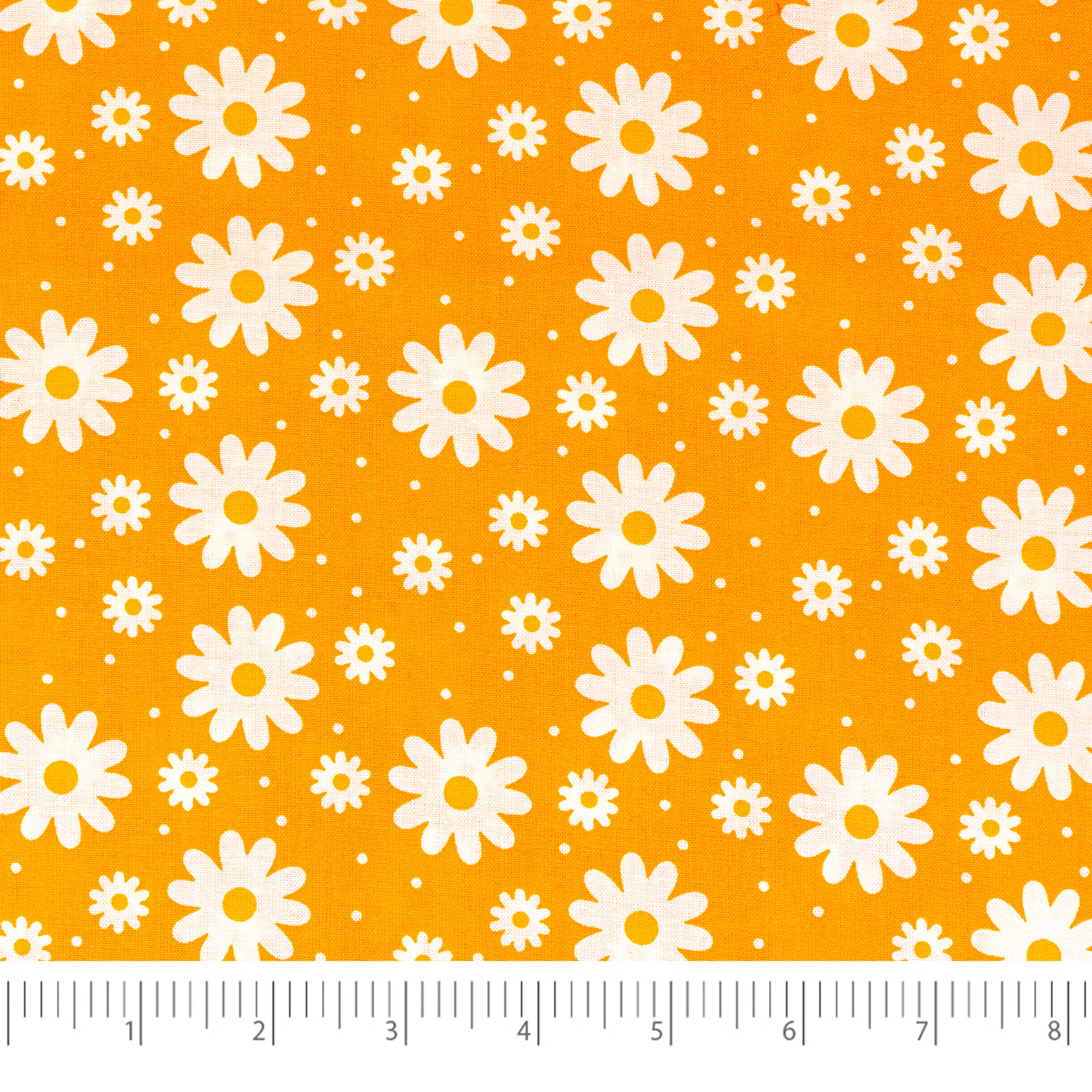 SINGER® Fabric, 100% Cotton, 44 Inch Wide, Small White Flowers On Yellow, Cut by the Yard 1 SINGER® Fabric, 100% Cotton, 44 Inch Wide, Small White Flowers On Yellow, Cut by the Yard