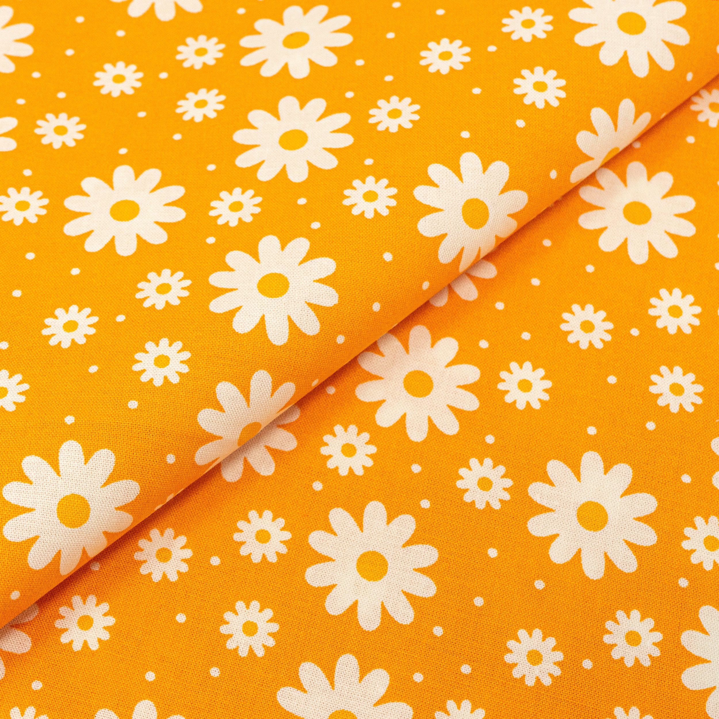 SINGER® Fabric, 100% Cotton, 44 Inch Wide, Small White Flowers On Yellow, Cut by the Yard 2 SINGER® Fabric, 100% Cotton, 44 Inch Wide, Small White Flowers On Yellow, Cut by the Yard