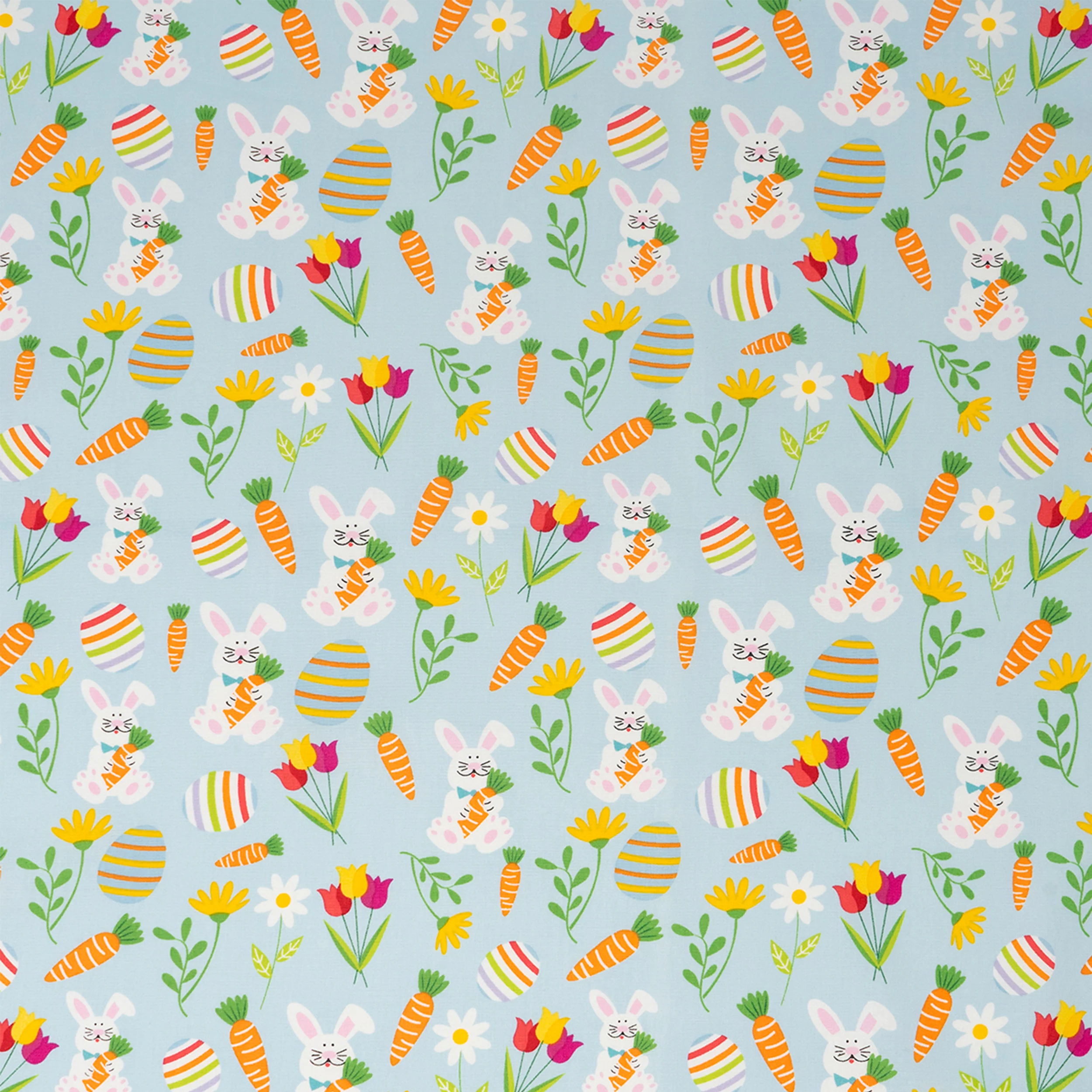 SINGER® Fabric, 100% Cotton, 44 Inch Wide, Bunnies And Carrots On Blue, Cut by the Yard 2 SINGER® Fabric, 100% Cotton, 44 Inch Wide, Bunnies And Carrots On Blue, Cut by the Yard