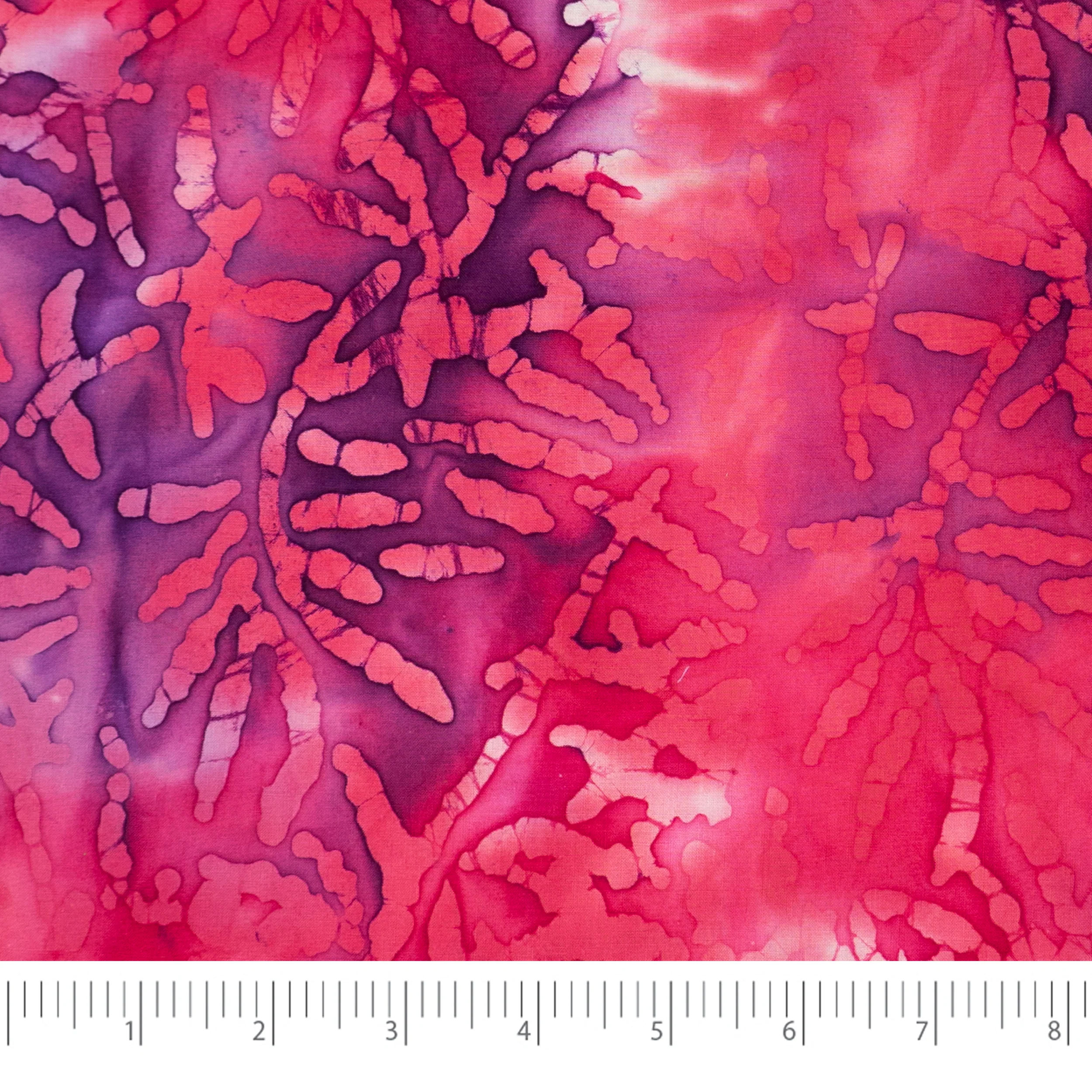 SINGER® Fabric 100% Cotton Batik Collection 42 inch Wide Pink and Purple Leaves Cut by the Yard 1 SINGER® Fabric 100% Cotton Batik Collection 42 inch Wide Pink and Purple Leaves Cut by the Yard