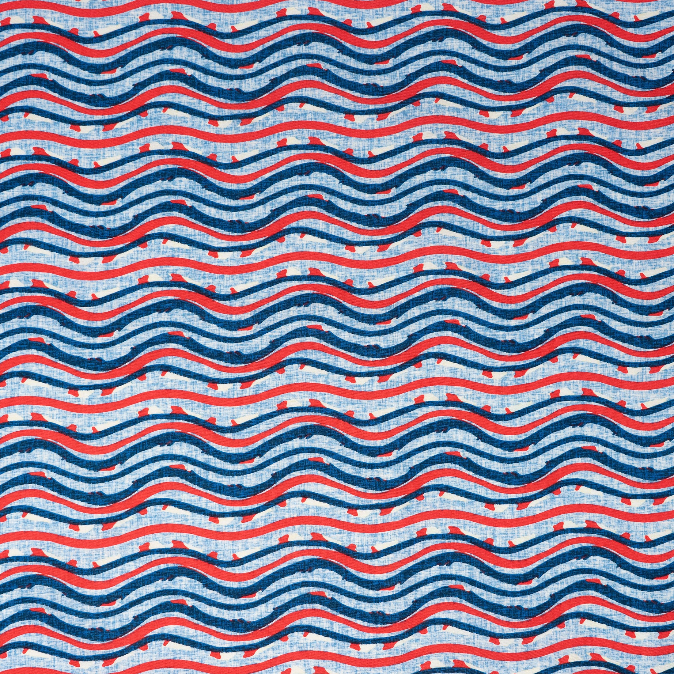 SINGER® Fabric, 100% Cotton, Americana Wavey Lines, Cut by the Yard 1 SINGER® Fabric, 100% Cotton, Americana Wavey Lines, Cut by the Yard