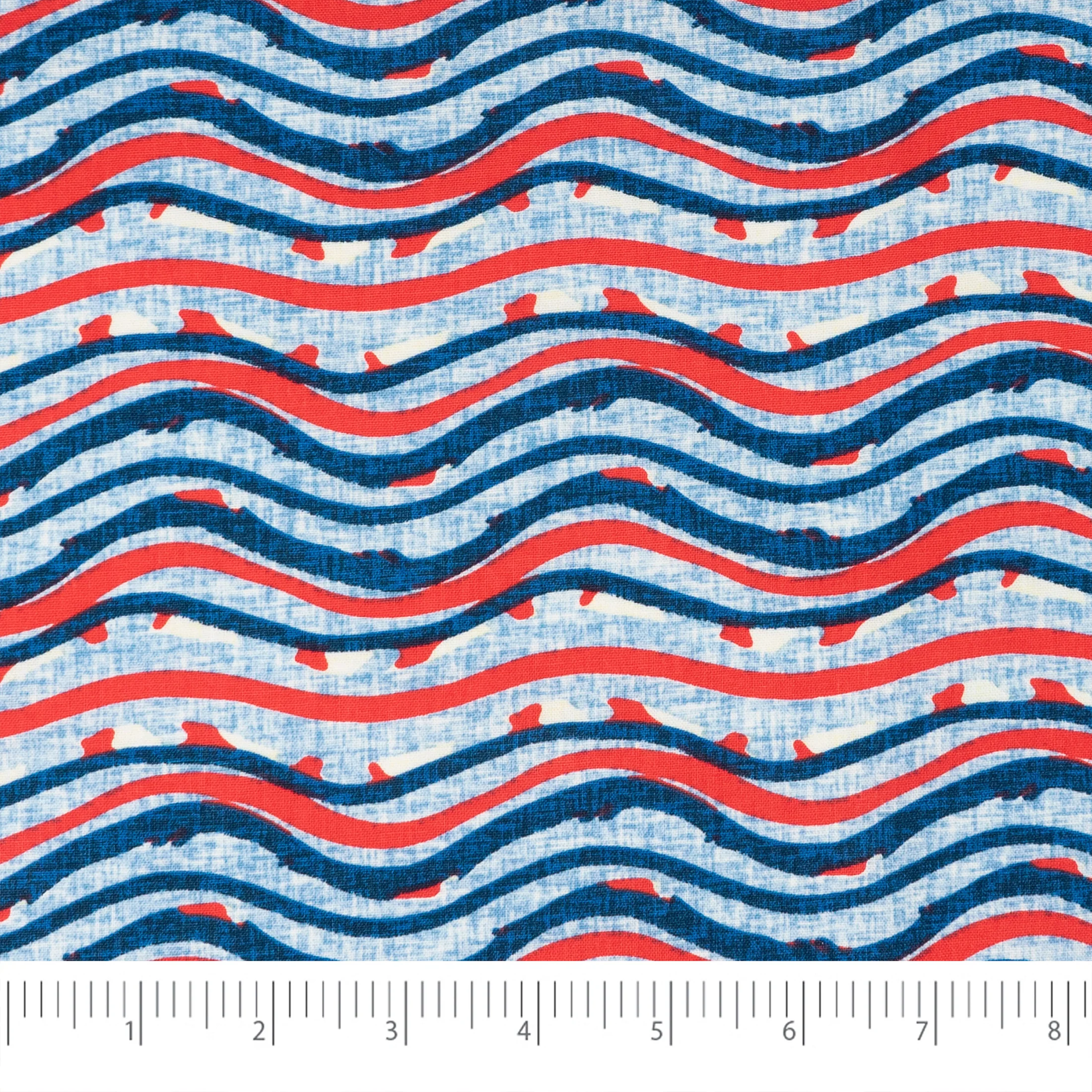 SINGER® Fabric, 100% Cotton, Americana Wavey Lines, Cut by the Yard 2 SINGER® Fabric, 100% Cotton, Americana Wavey Lines, Cut by the Yard