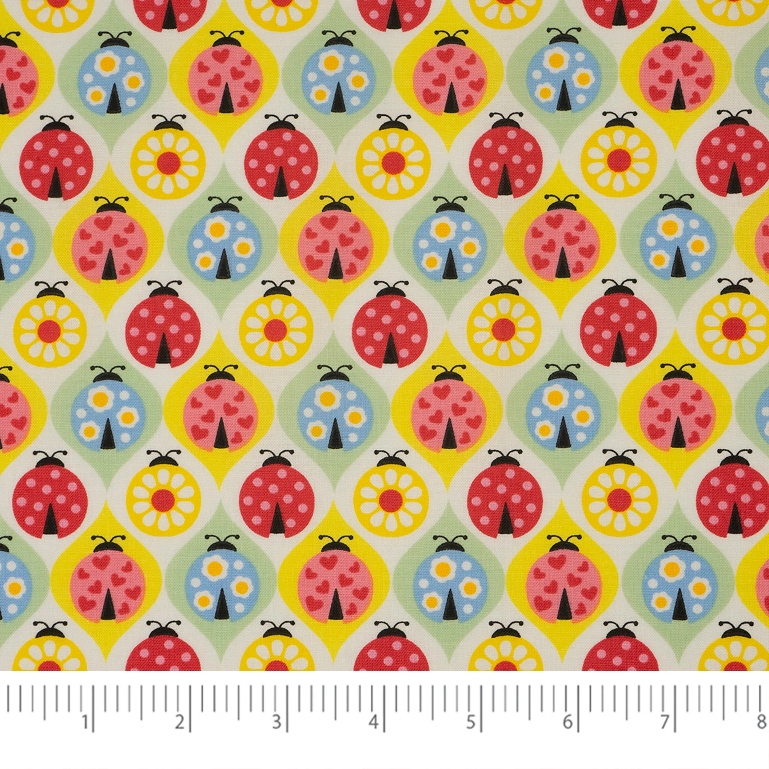SINGER® Fabric, 100% Cotton, Colorful Ladybugs, Cut by the Yard 2 SINGER® Fabric, 100% Cotton, Colorful Ladybugs, Cut by the Yard