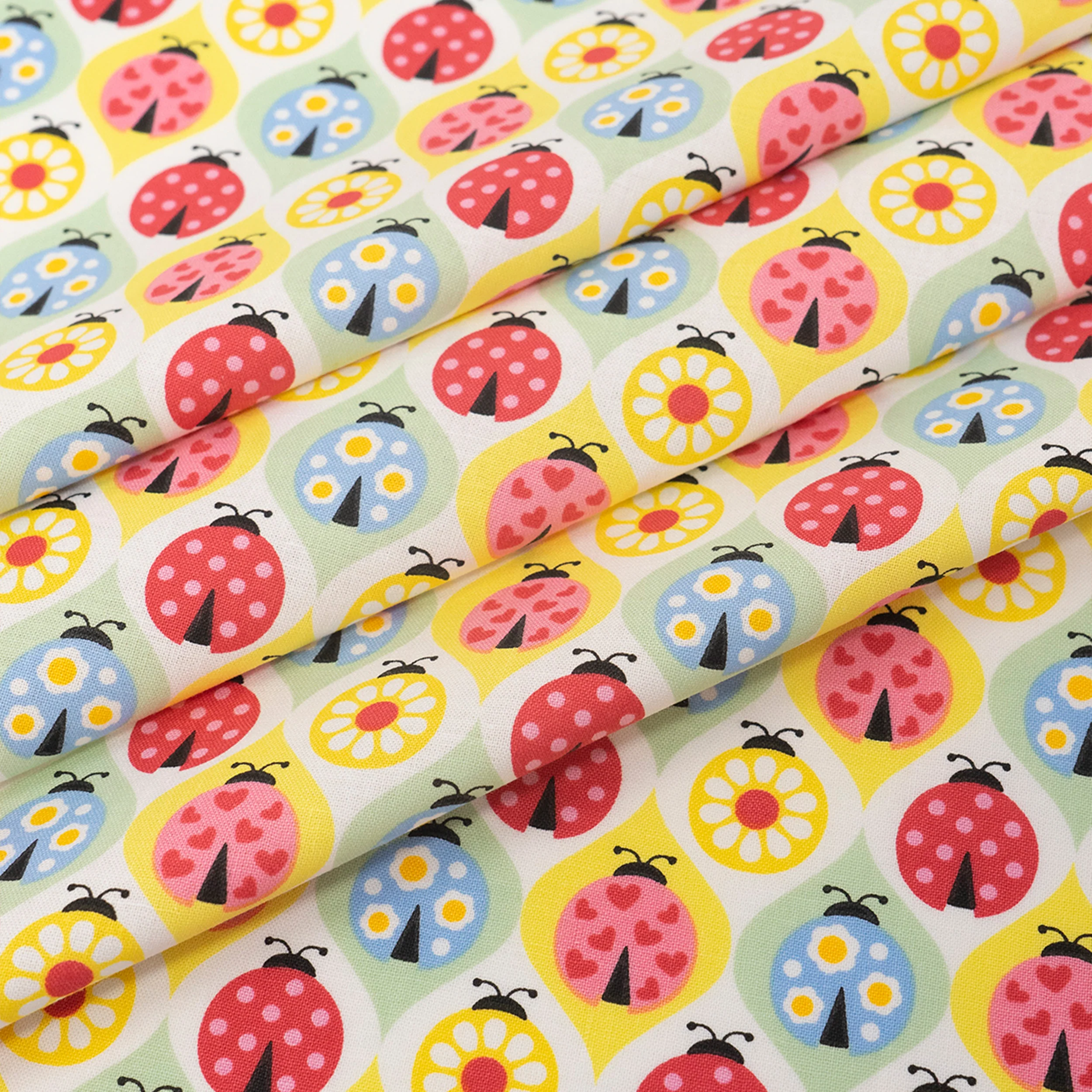 SINGER® Fabric, 100% Cotton, Colorful Ladybugs, Cut by the Yard 3 SINGER® Fabric, 100% Cotton, Colorful Ladybugs, Cut by the Yard
