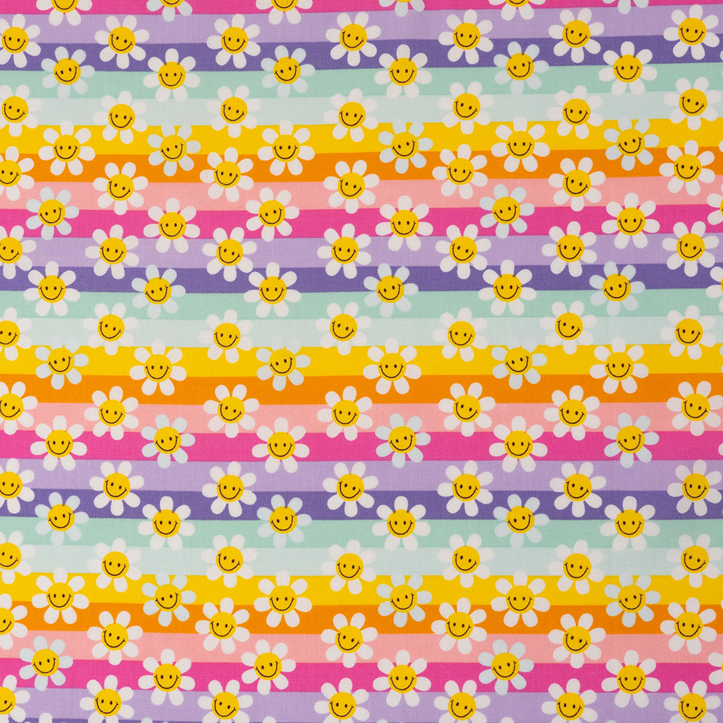 SINGER® Fabric, 100% Cotton, Modern Daisy Stripes, Cut by the Yard
