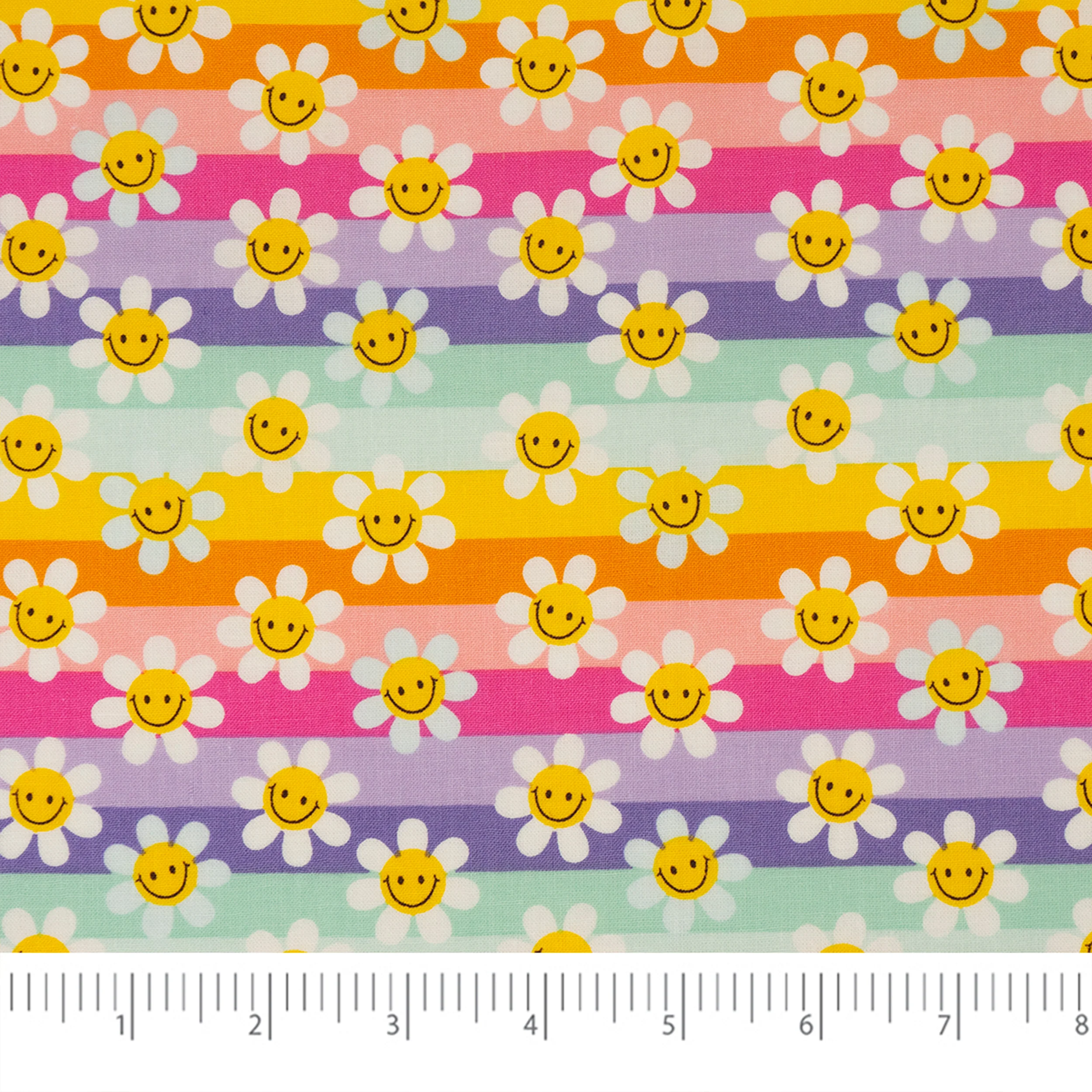 SINGER® Fabric, 100% Cotton, Modern Daisy Stripes, Cut by the Yard 2 SINGER® Fabric, 100% Cotton, Modern Daisy Stripes, Cut by the Yard