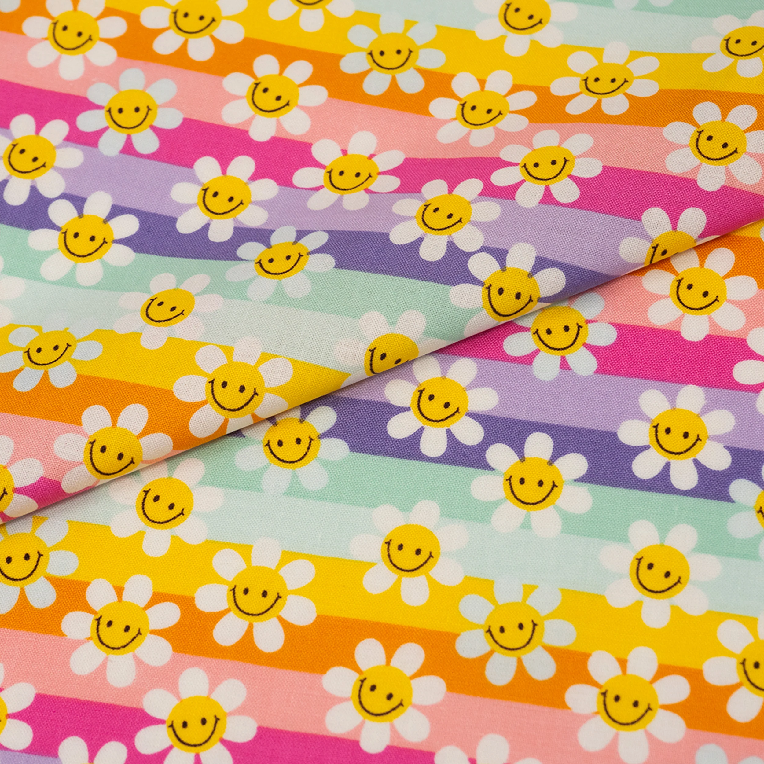 SINGER® Fabric, 100% Cotton, Modern Daisy Stripes, Cut by the Yard 3 SINGER® Fabric, 100% Cotton, Modern Daisy Stripes, Cut by the Yard