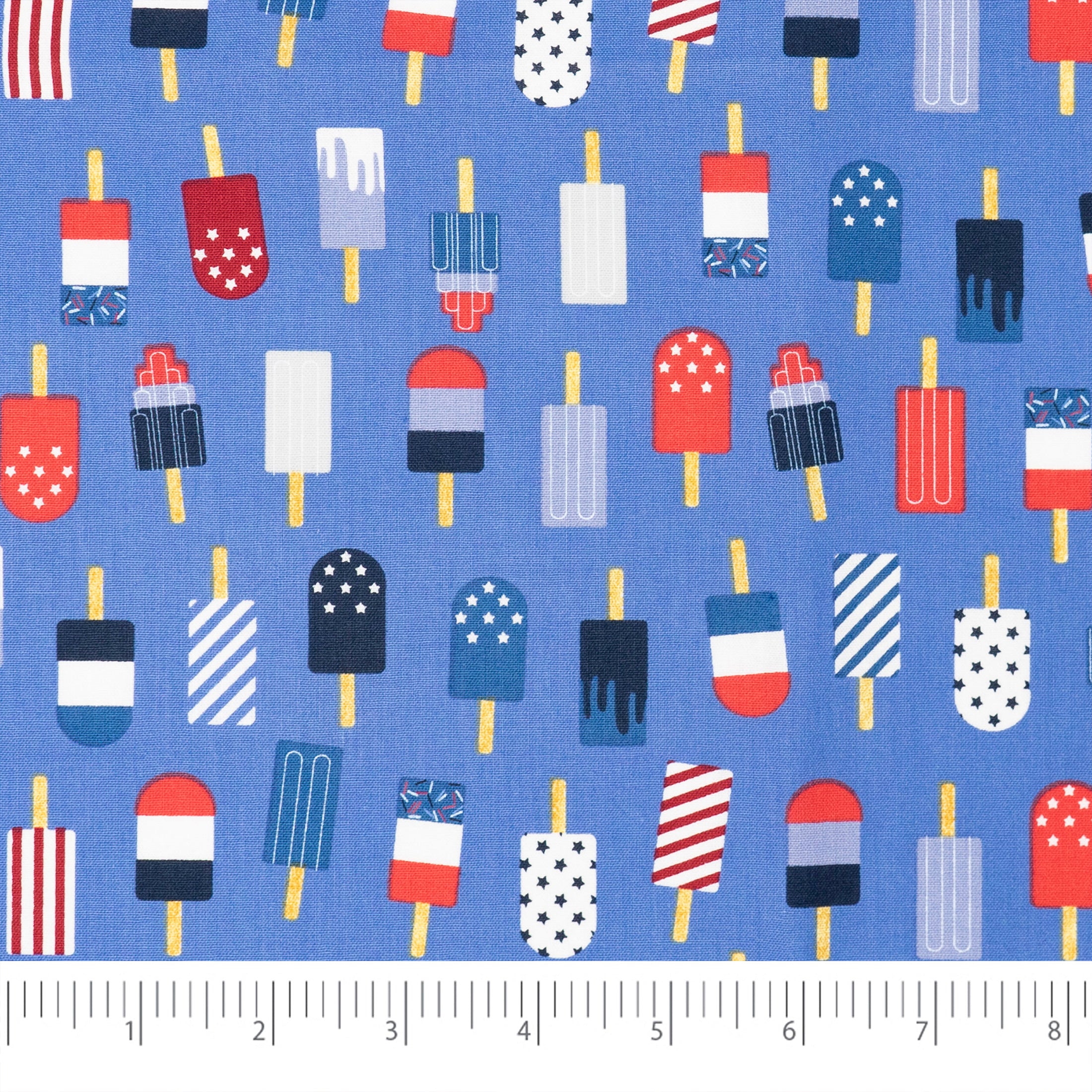 SINGER® Fabric, 100% Cotton, Patriotic Popsicles Allover, Cut by the Yard 2 SINGER® Fabric, 100% Cotton, Patriotic Popsicles Allover, Cut by the Yard
