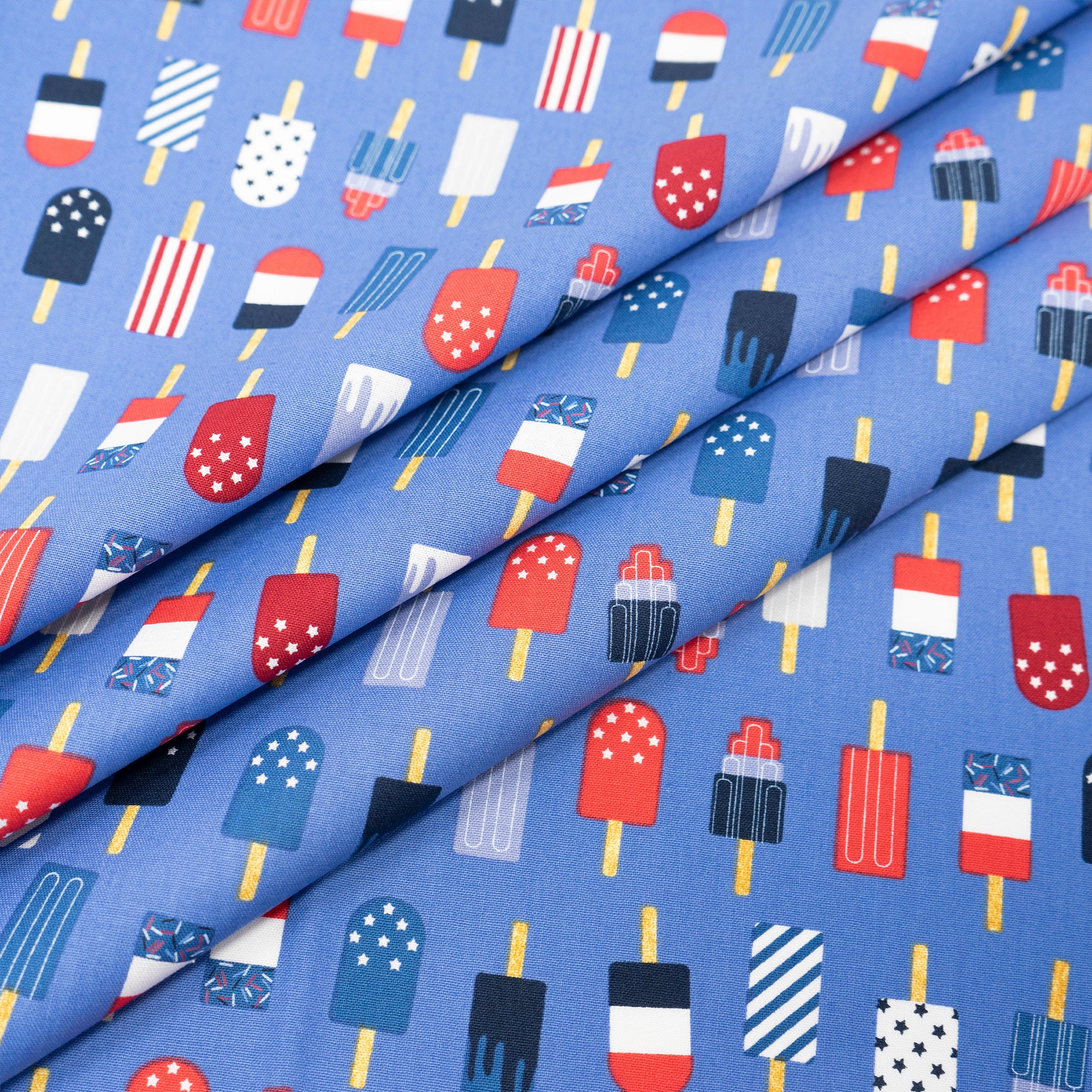 SINGER® Fabric, 100% Cotton, Patriotic Popsicles Allover, Cut by the Yard 3 SINGER® Fabric, 100% Cotton, Patriotic Popsicles Allover, Cut by the Yard