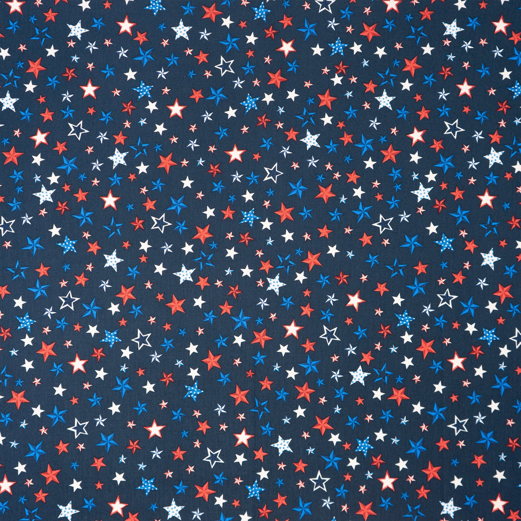 SINGER® Fabric, 100% Cotton, Patriotic Stars On Navy, Cut by the Yard