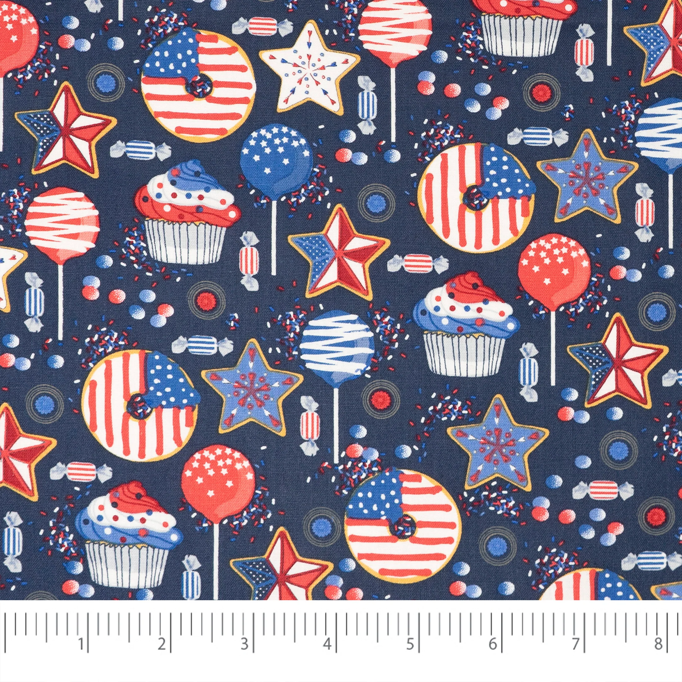 SINGER® Fabric, 100% Cotton, Patriotic Sweets, Cut by the Yard 2 SINGER® Fabric, 100% Cotton, Patriotic Sweets, Cut by the Yard
