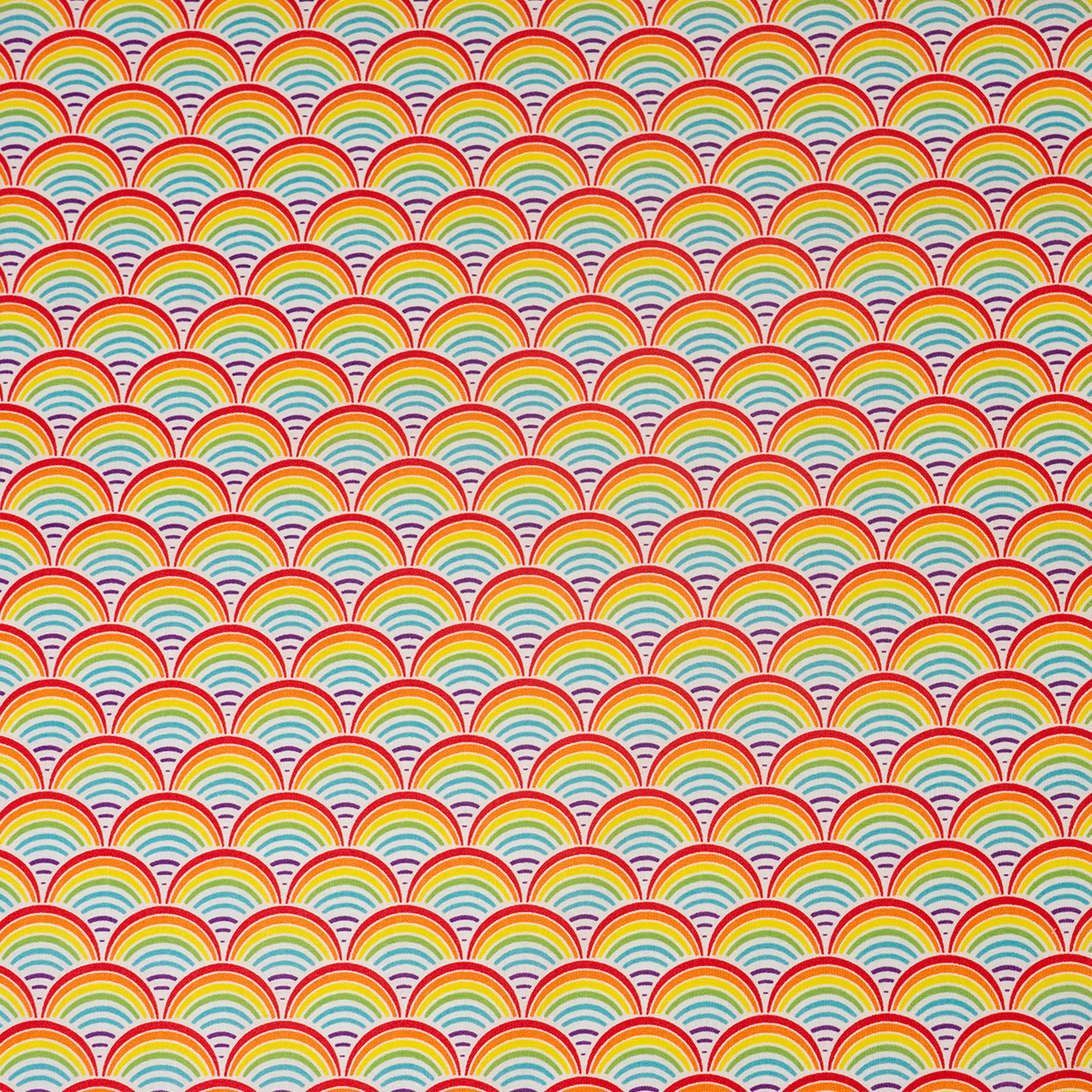 SINGER® Fabric, 100% Cotton, Rainbow Geo Scallops, Cut by the Yard