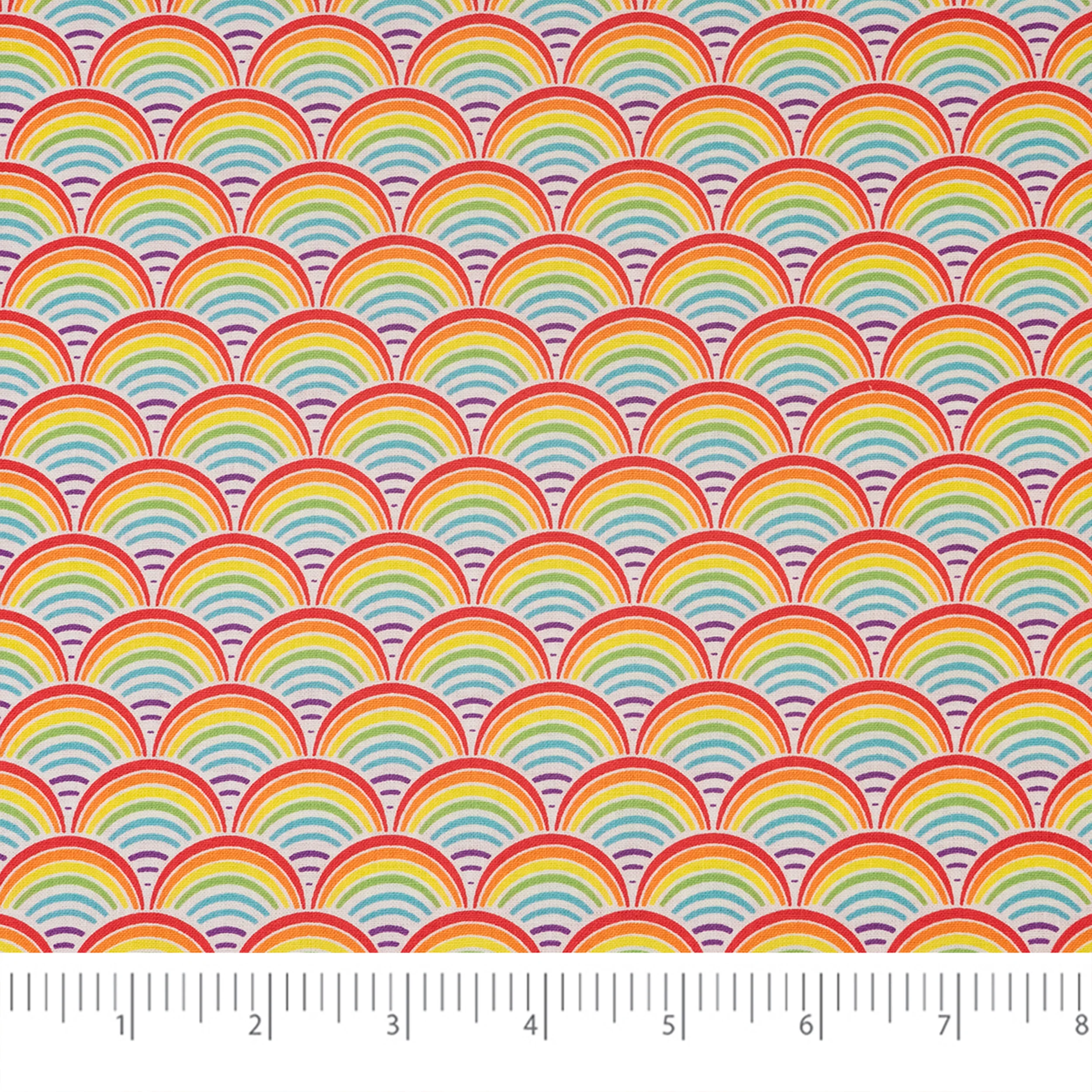SINGER® Fabric, 100% Cotton, Rainbow Geo Scallops, Cut by the Yard 2 SINGER® Fabric, 100% Cotton, Rainbow Geo Scallops, Cut by the Yard