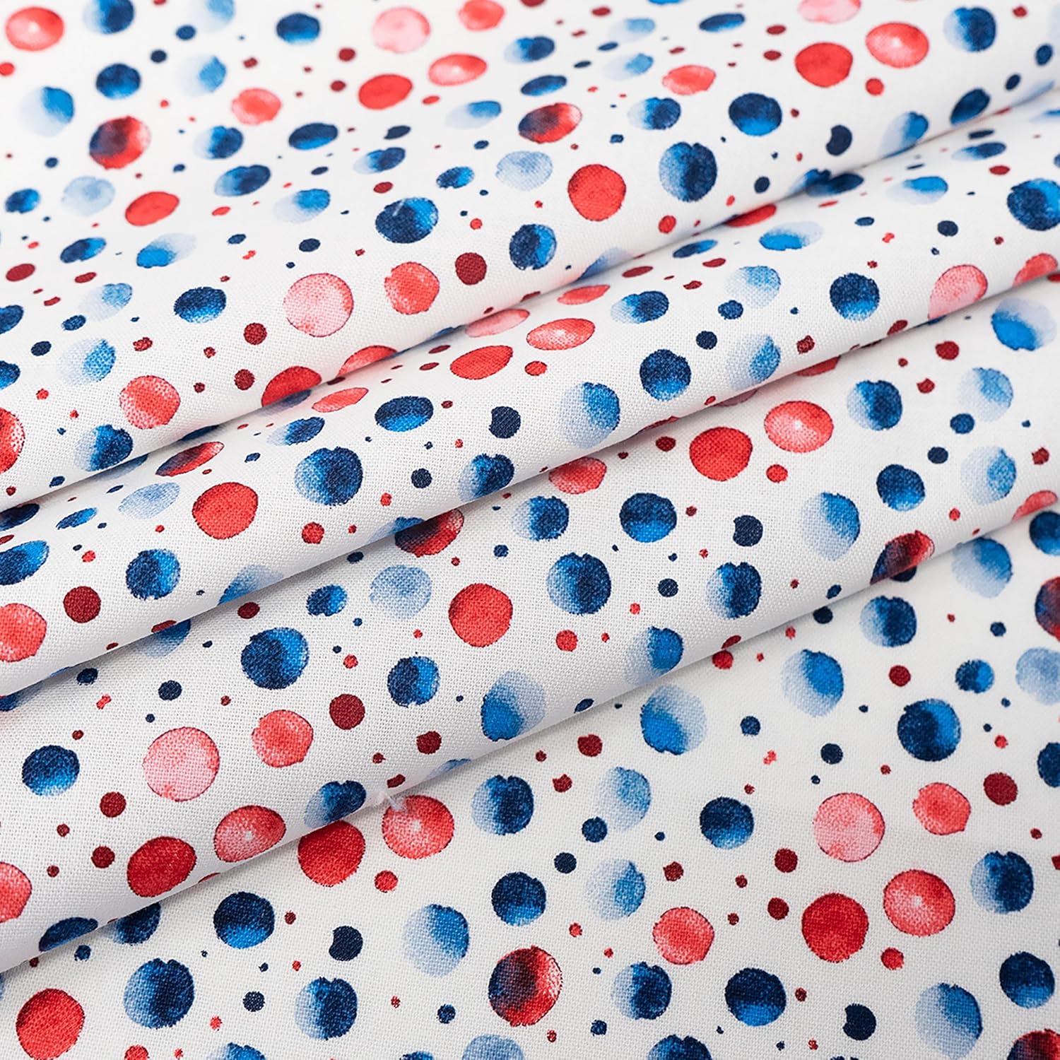 SINGER® Fabric, 100% Cotton, Red Wht Blue Watercolor Dots, Cut by the Yard 3 SINGER® Fabric, 100% Cotton, Red Wht Blue Watercolor Dots, Cut by the Yard