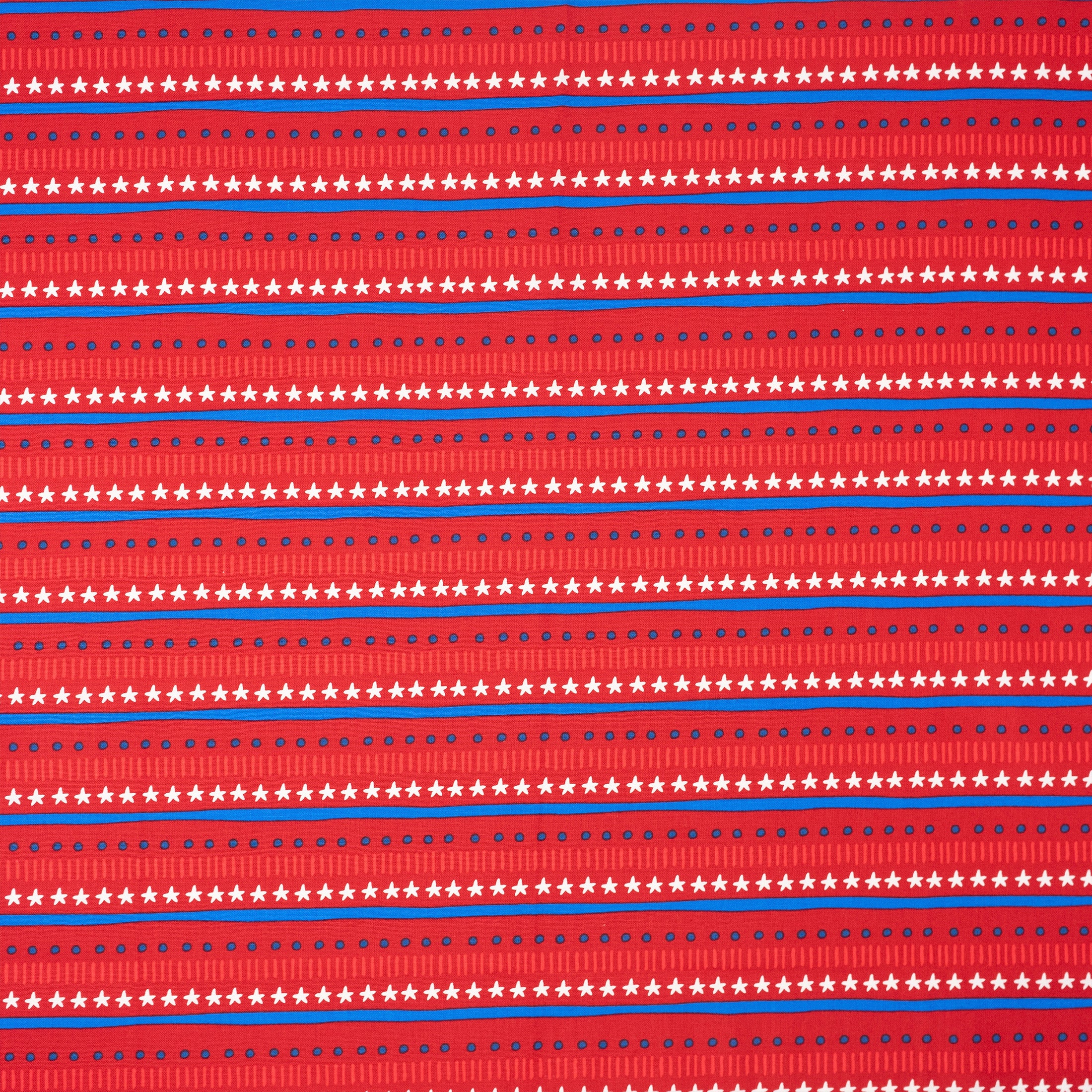 SINGER® Fabric, 100% Cotton, Stars & Dots On Royal Red, Cut by the Yard