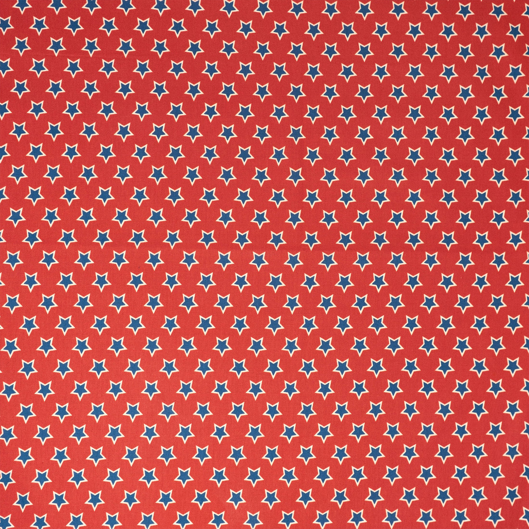 SINGER® Fabric, 100% Cotton, True Red & Blue Stars, Cut by the Yard