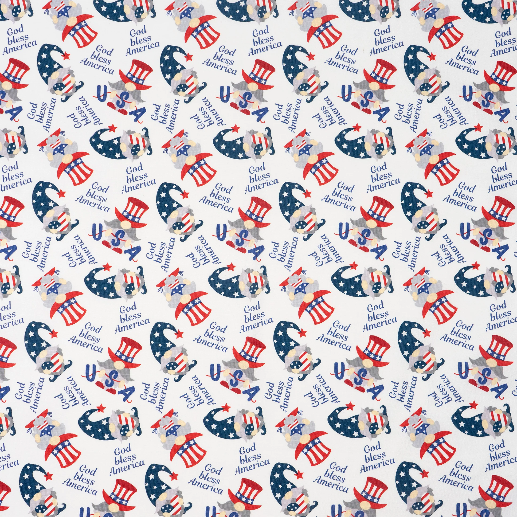 SINGER® Fabric, 100% Cotton, USA Gnomes, Cut by the Yard