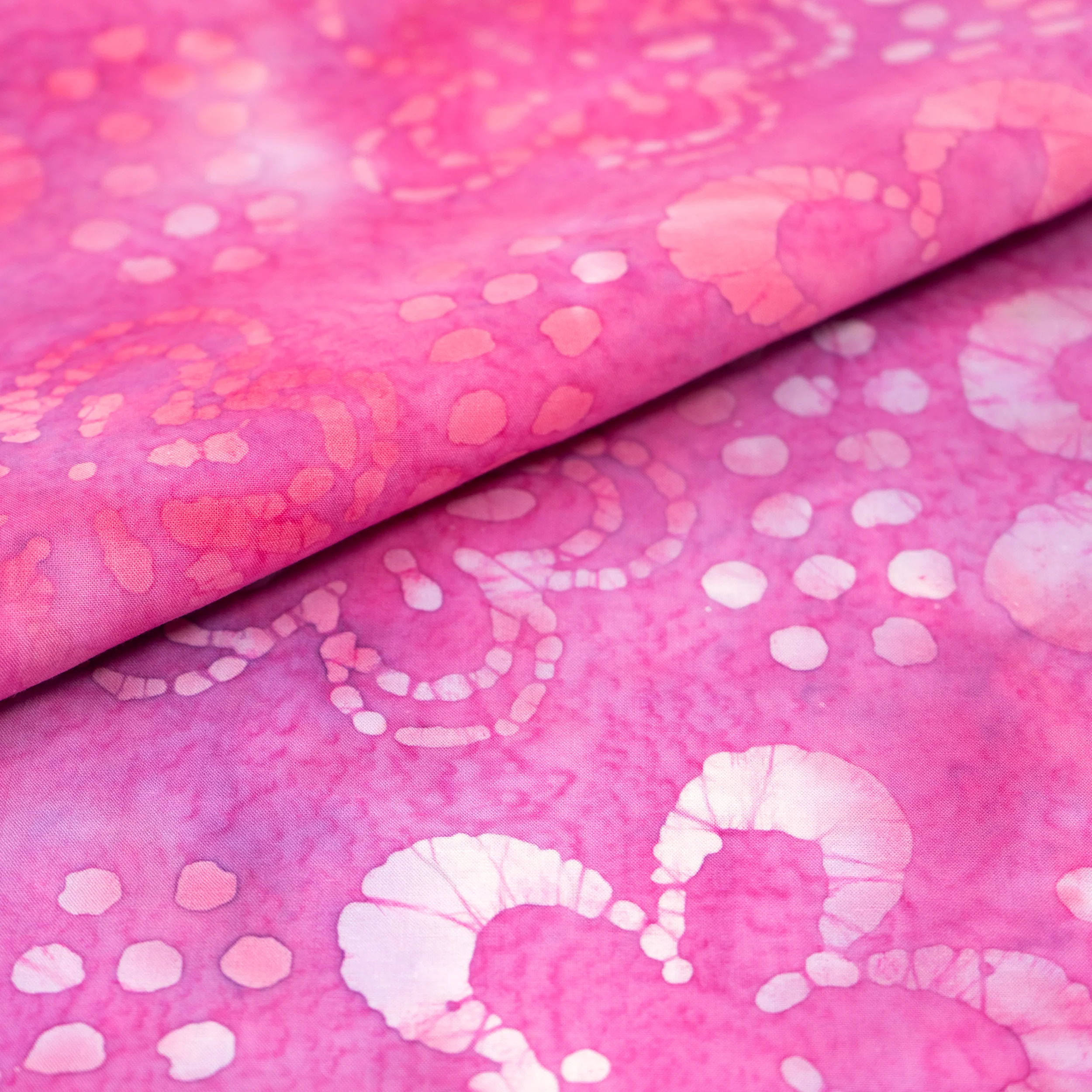 SINGER® Fabric 100% Cotton Batik Collection 42 inch Wide Pink Flower Cut by the Yard 2 SINGER® Fabric 100% Cotton Batik Collection 42 inch Wide Pink Flower Cut by the Yard