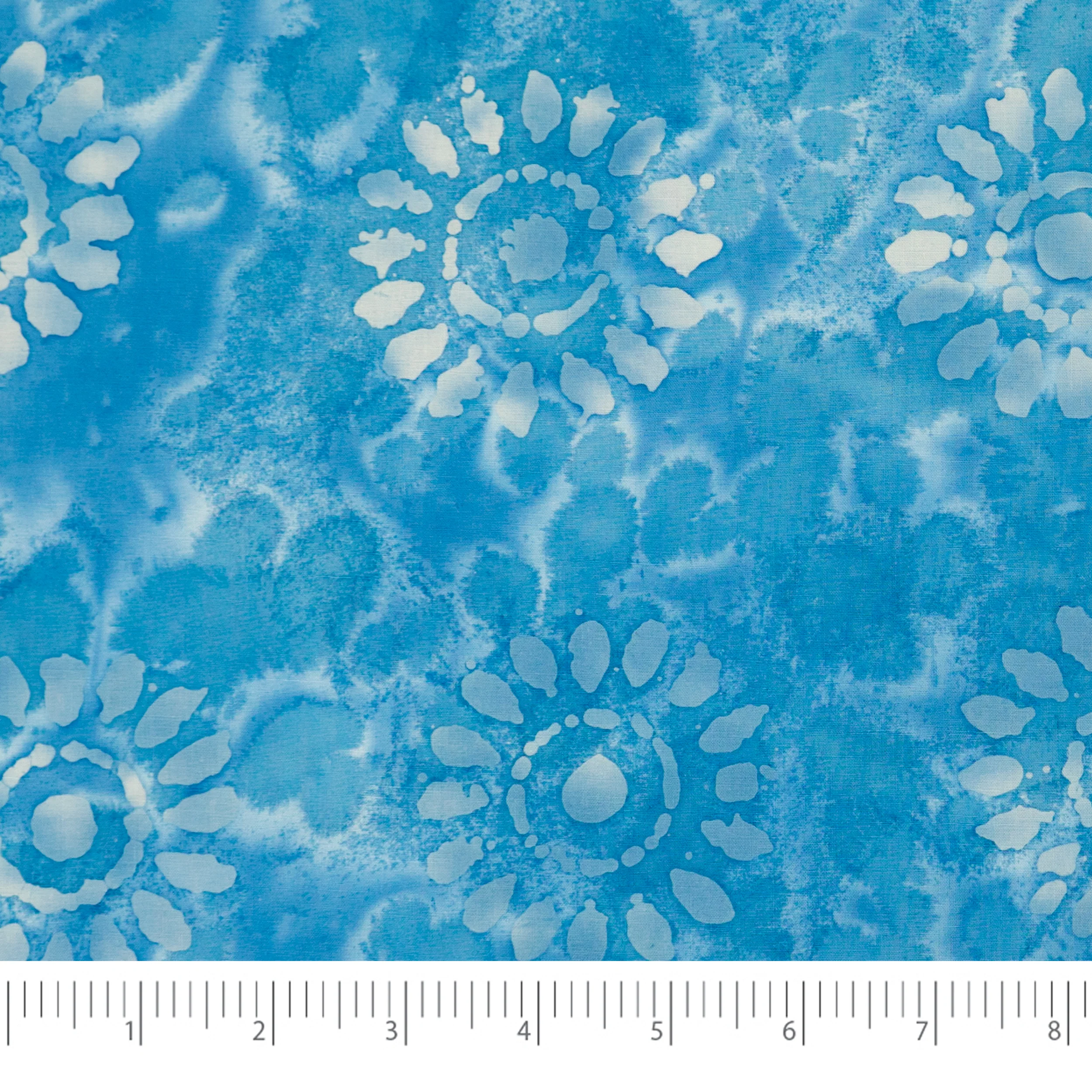SINGER® Fabric 100% Cotton Batik Collection 42 inch Wide Light Sky Blue Sunflower Cut by the Yard 1 SINGER® Fabric 100% Cotton Batik Collection 42 inch Wide Light Sky Blue Sunflower Cut by the Yard
