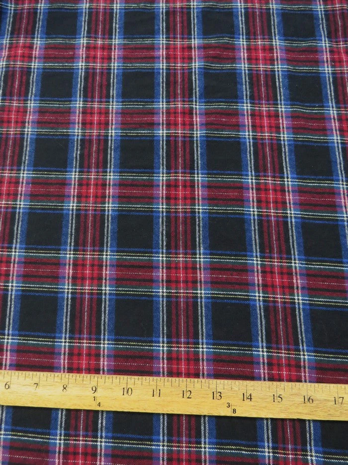 Tartan Plaid Uniform Apparel Flannel Fabric / Black/Red 3 Tartan Plaid Uniform Apparel Flannel Fabric / Black/Red
