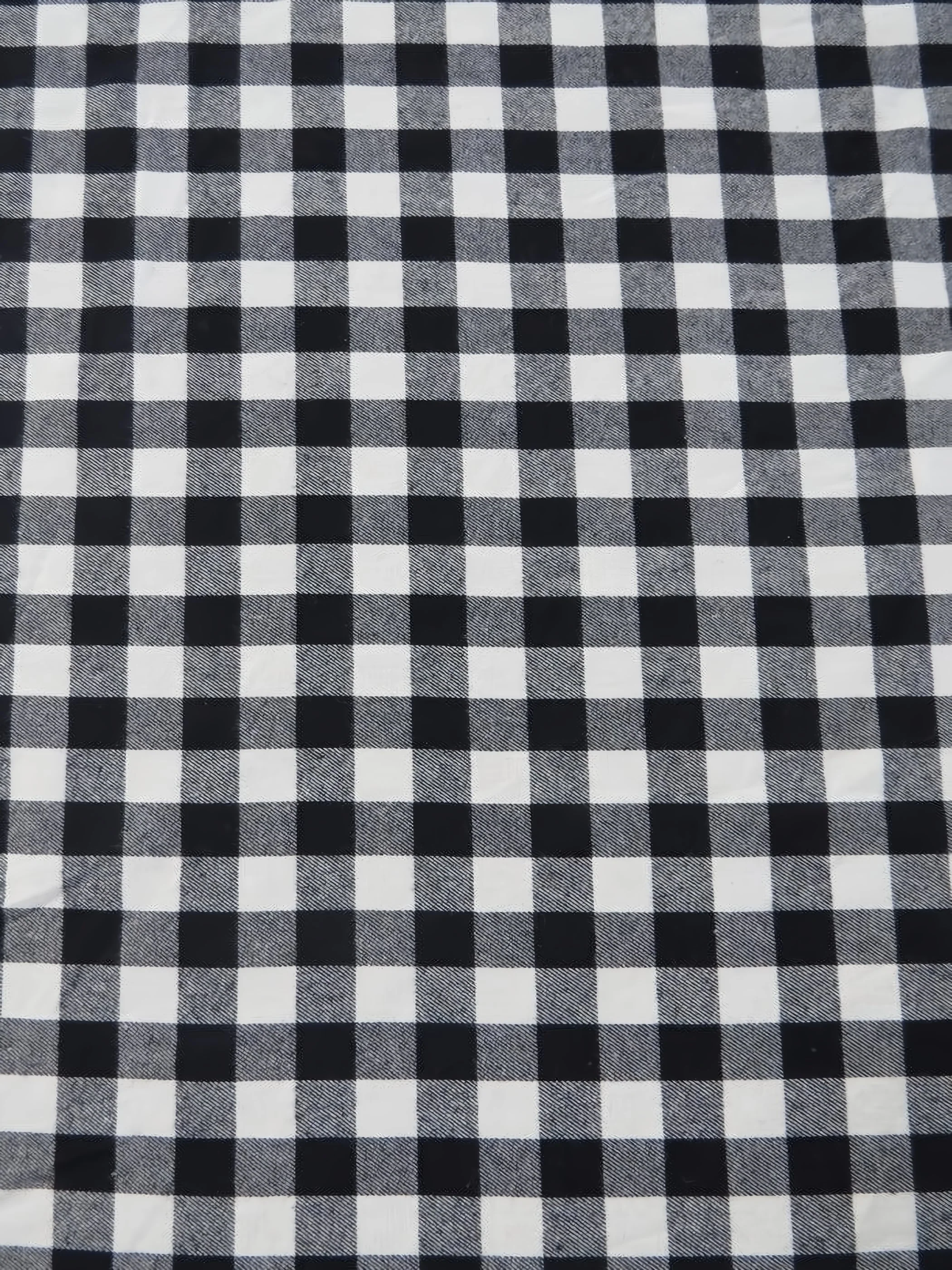 Tartan Plaid Uniform Apparel Flannel Fabric / Buffalo Black