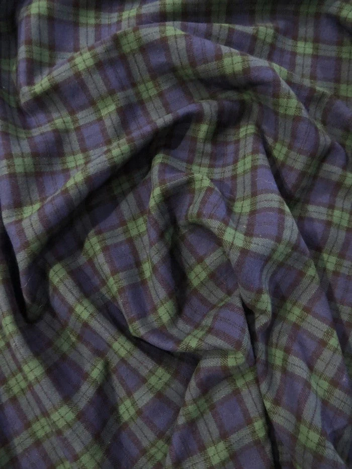 Tartan Plaid Uniform Apparel Flannel Fabric / Green/Purple 2 Tartan Plaid Uniform Apparel Flannel Fabric / Green/Purple