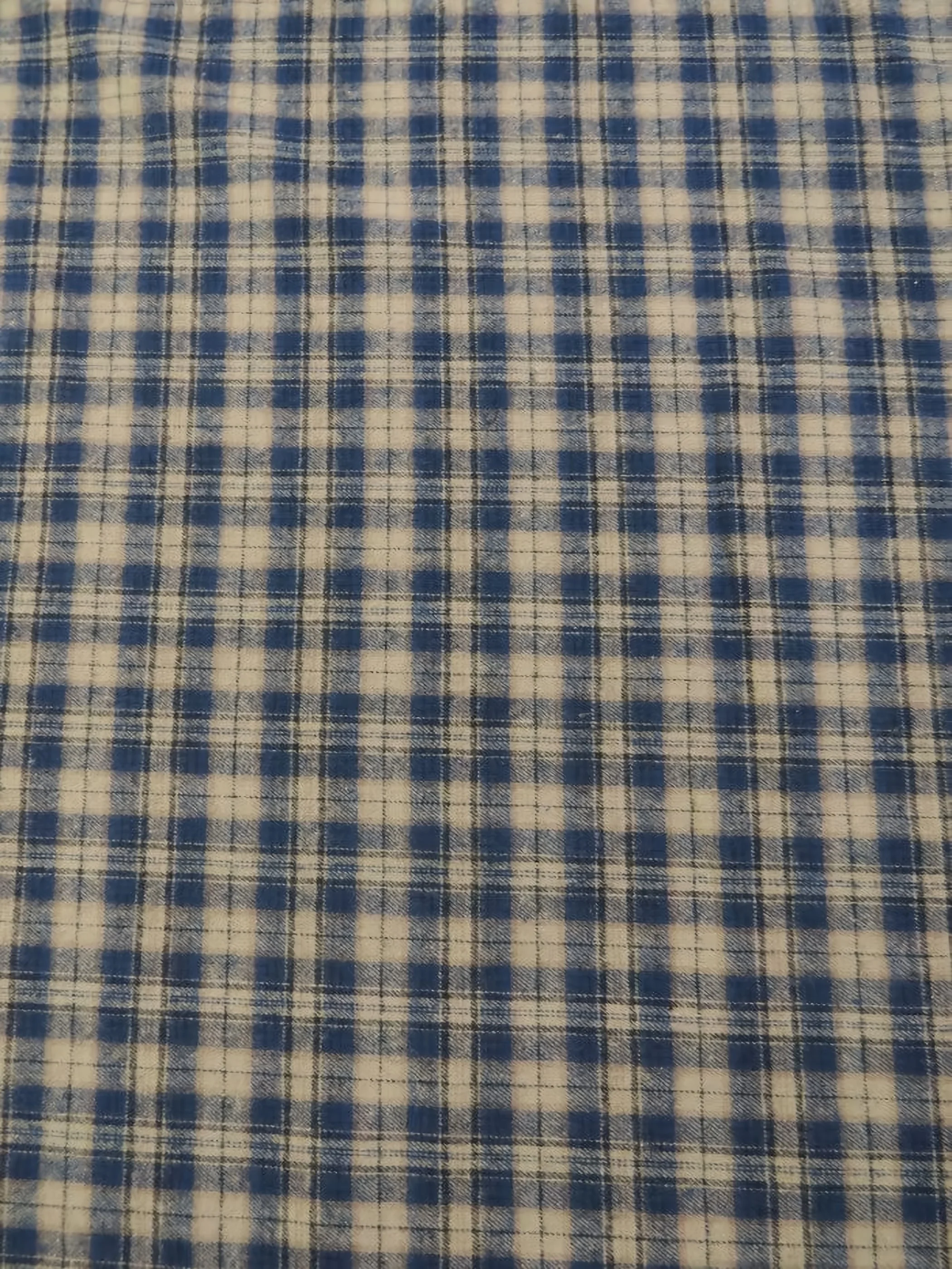 Tartan Plaid Uniform Apparel Flannel Fabric / Khaki/Blue 1 Tartan Plaid Uniform Apparel Flannel Fabric / Khaki/Blue