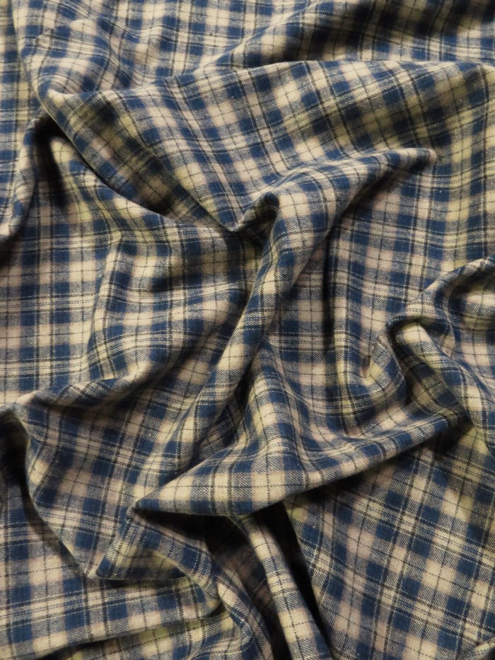Tartan Plaid Uniform Apparel Flannel Fabric / Khaki/Blue 2 Tartan Plaid Uniform Apparel Flannel Fabric / Khaki/Blue