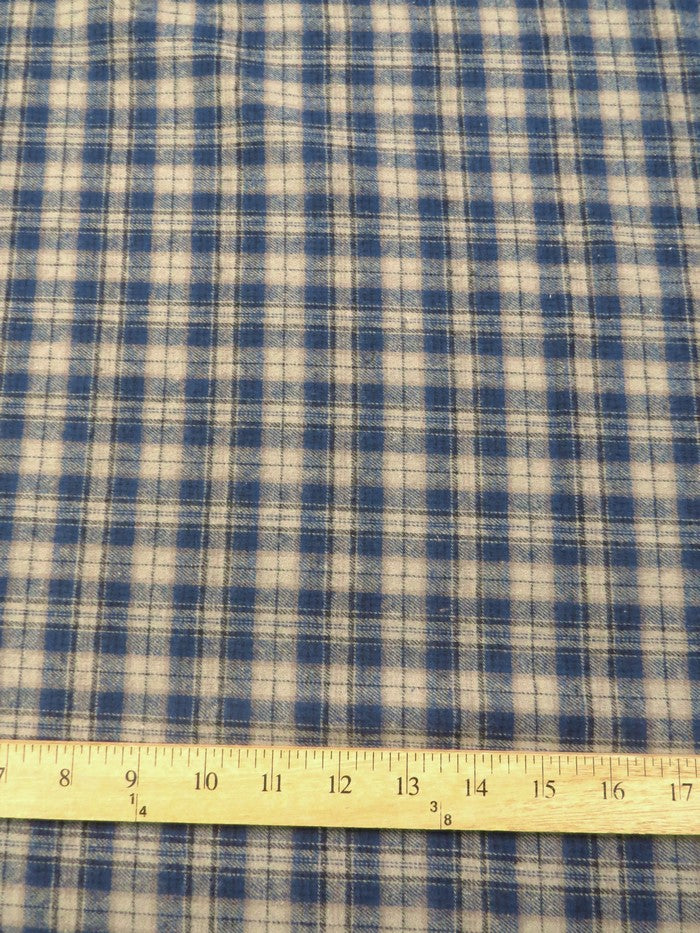 Tartan Plaid Uniform Apparel Flannel Fabric / Khaki/Blue 3 Tartan Plaid Uniform Apparel Flannel Fabric / Khaki/Blue