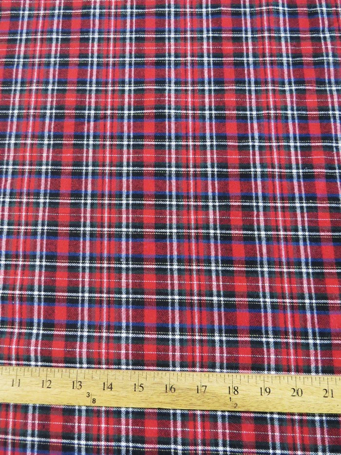 Tartan Plaid Uniform Apparel Flannel Fabric / Red/Black 3 Tartan Plaid Uniform Apparel Flannel Fabric / Red/Black