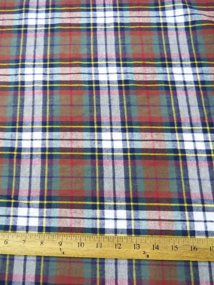 Tartan Plaid Uniform Apparel Flannel Fabric / Red/Blue 3 Tartan Plaid Uniform Apparel Flannel Fabric / Red/Blue