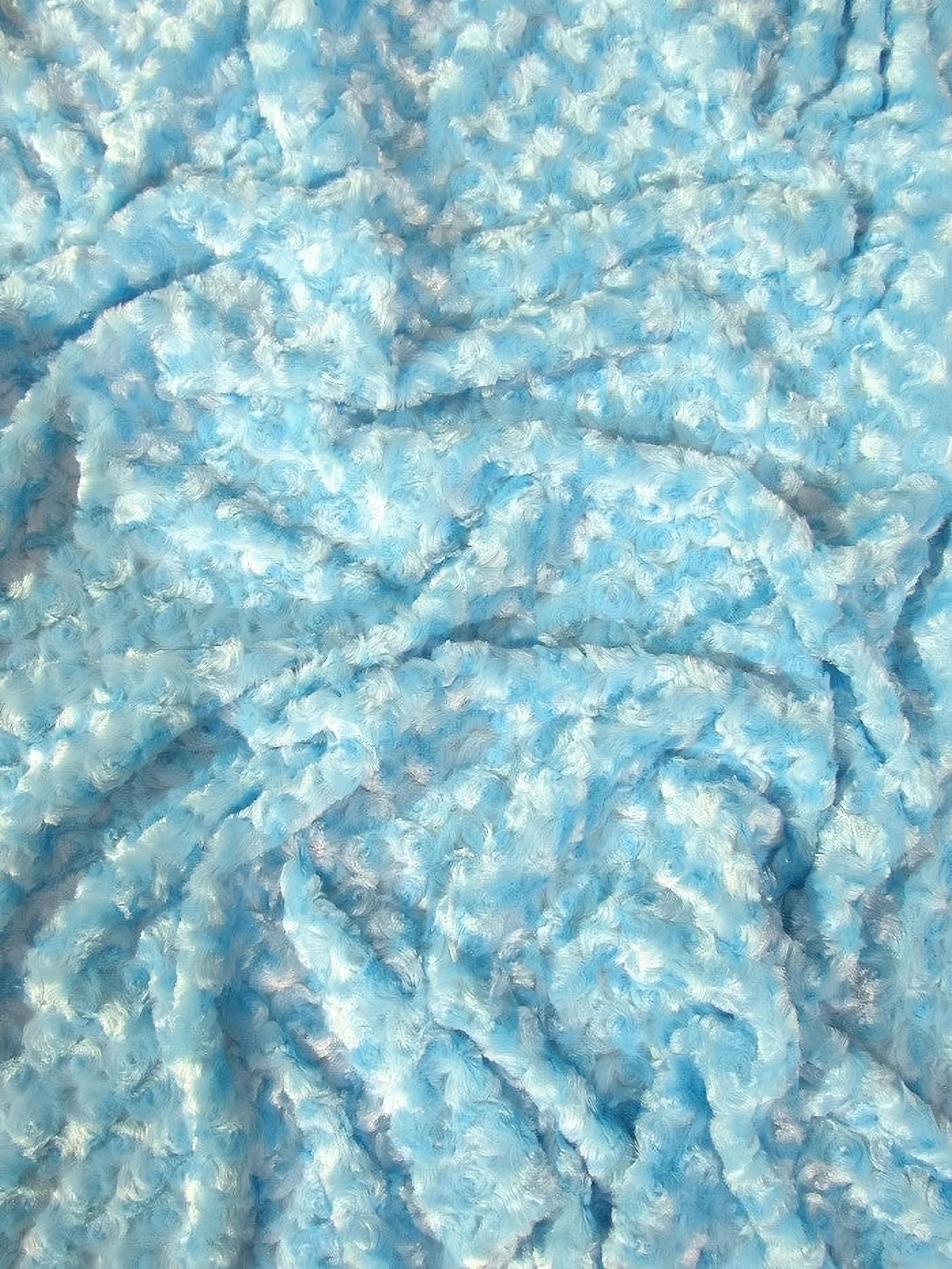 Turquoise Minky Rose/Rosette Floral Baby Soft Fabric / Sold By The Yard 1 Turquoise Minky Rose/Rosette Floral Baby Soft Fabric / Sold By The Yard