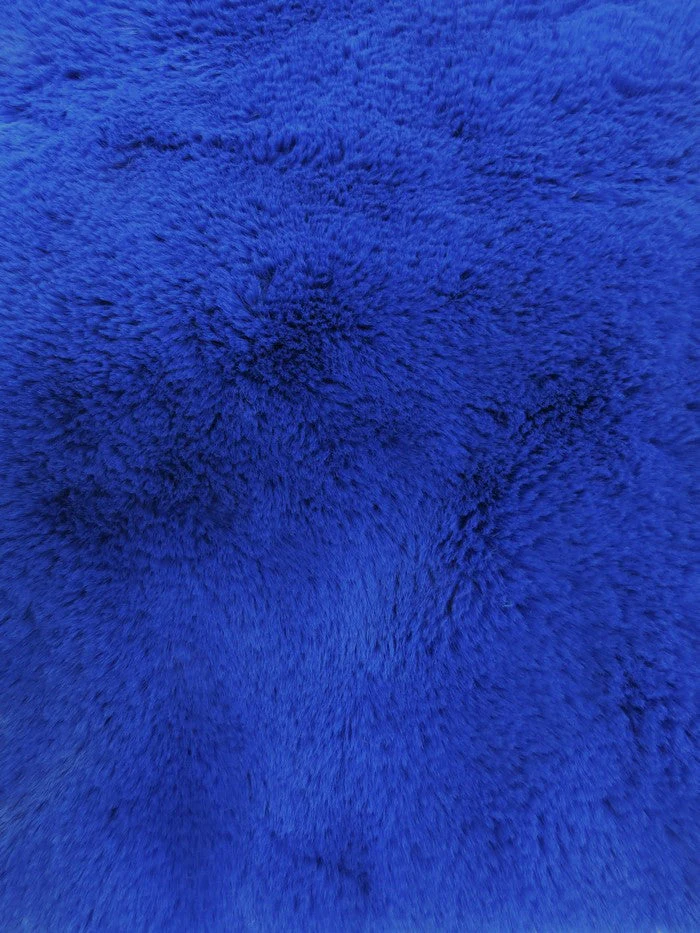 Arctic Rabbit Minky / Royal Blue 2 Arctic Rabbit Minky / Royal Blue