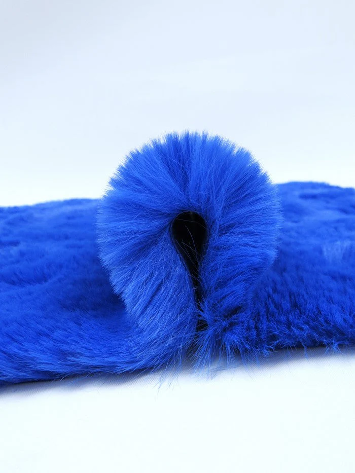 Arctic Rabbit Minky / Royal Blue 4 Arctic Rabbit Minky / Royal Blue