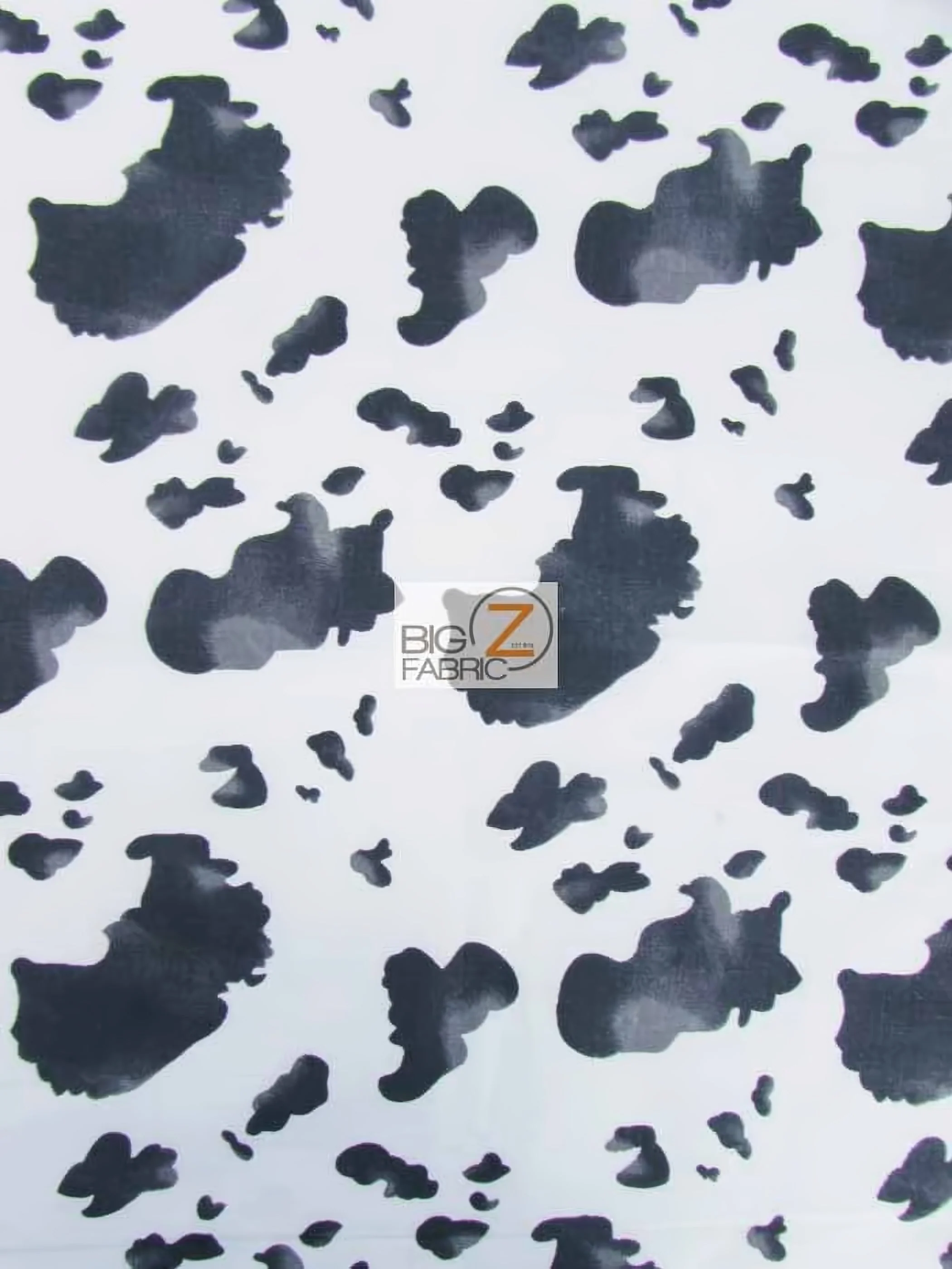 Black and White Cow Print Polyester Cotton Fabric