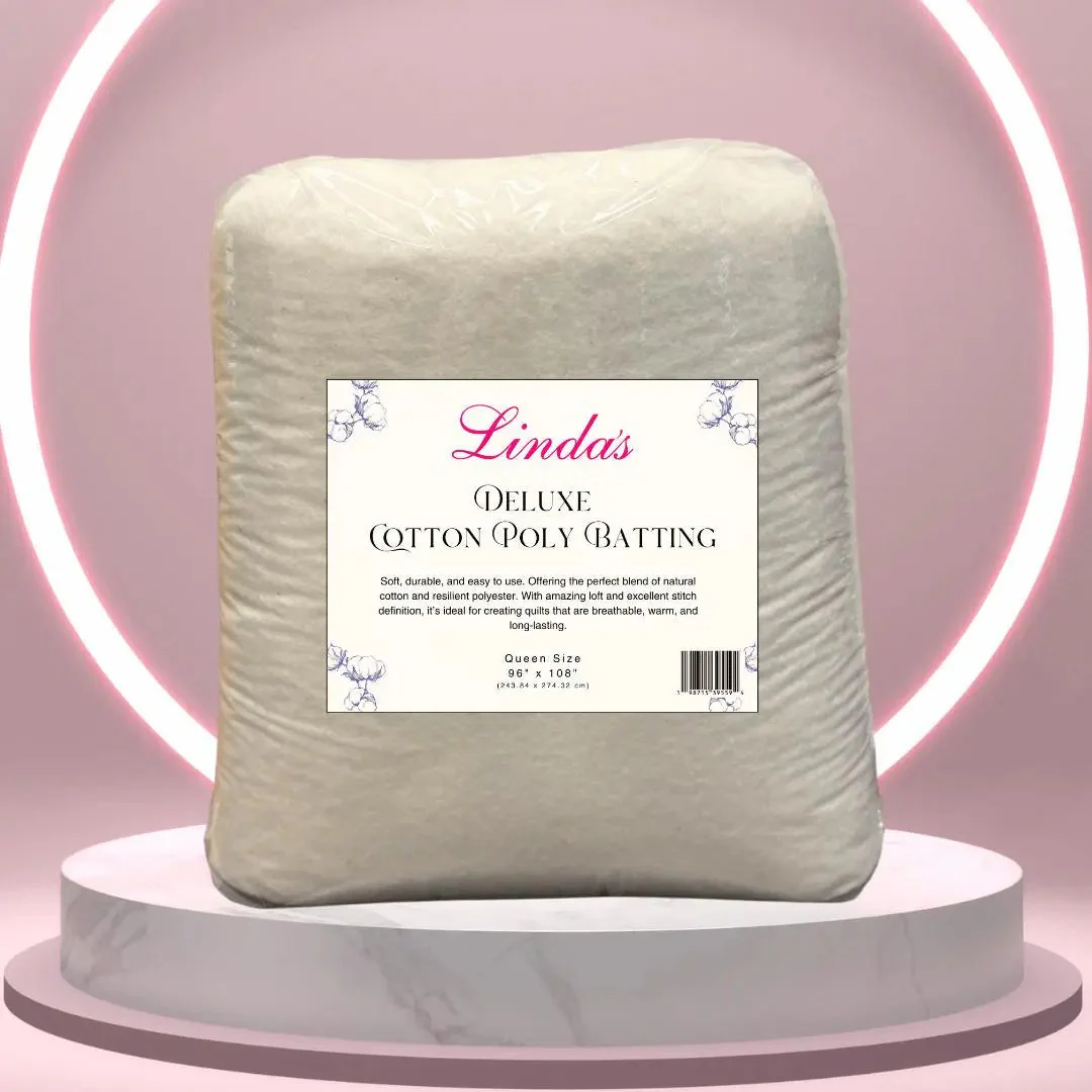 Deluxe Cotton/Poly Blend Quilt Batting - Queen Size 3 Yard Package - Made by Hobbs