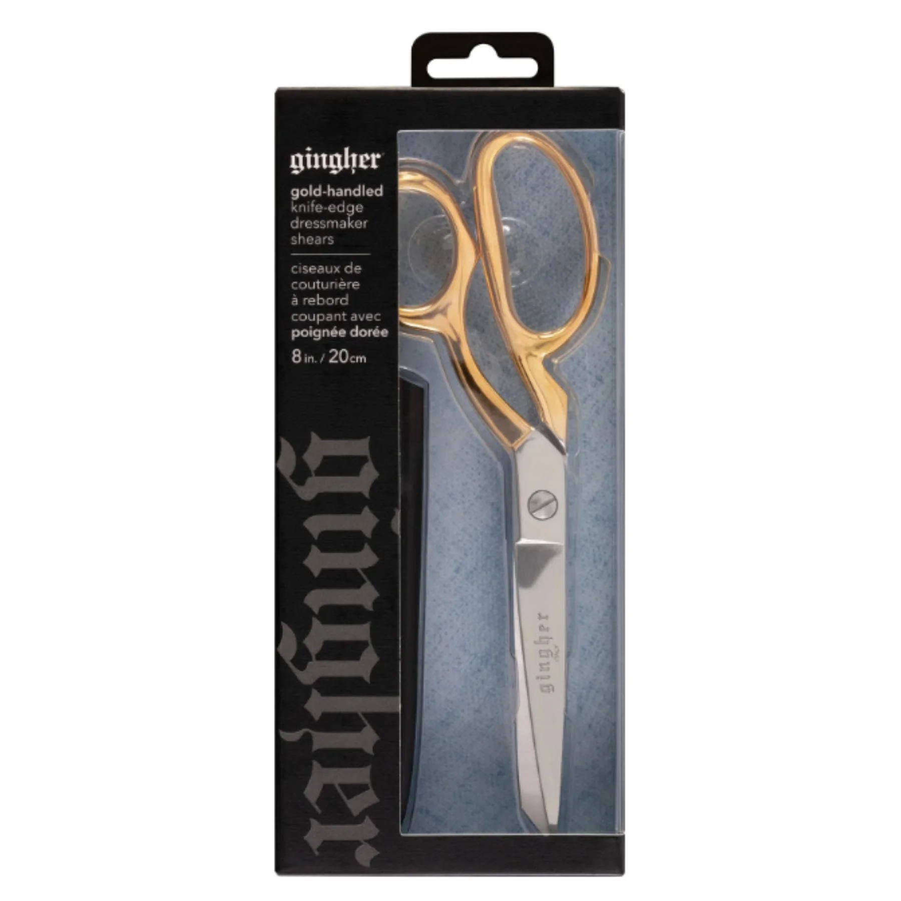 Gingher 8in Gold-Handled Knife-edge Dressmaker Shears 1 Gingher 8in Gold-Handled Knife-edge Dressmaker Shears