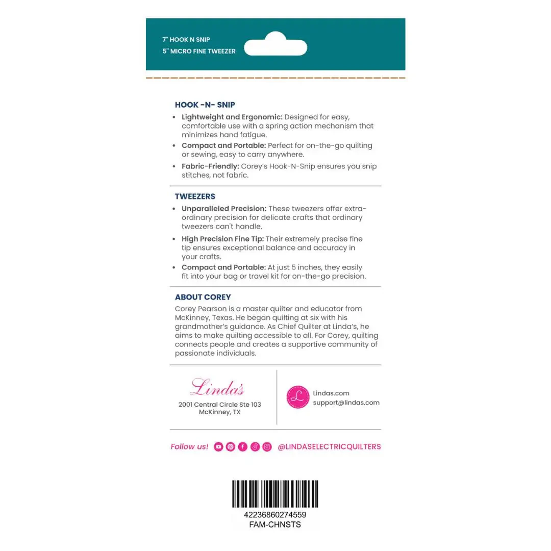 Hook-N-Snip & Tweezer Set 7 Hook-N-Snip & Tweezer Set