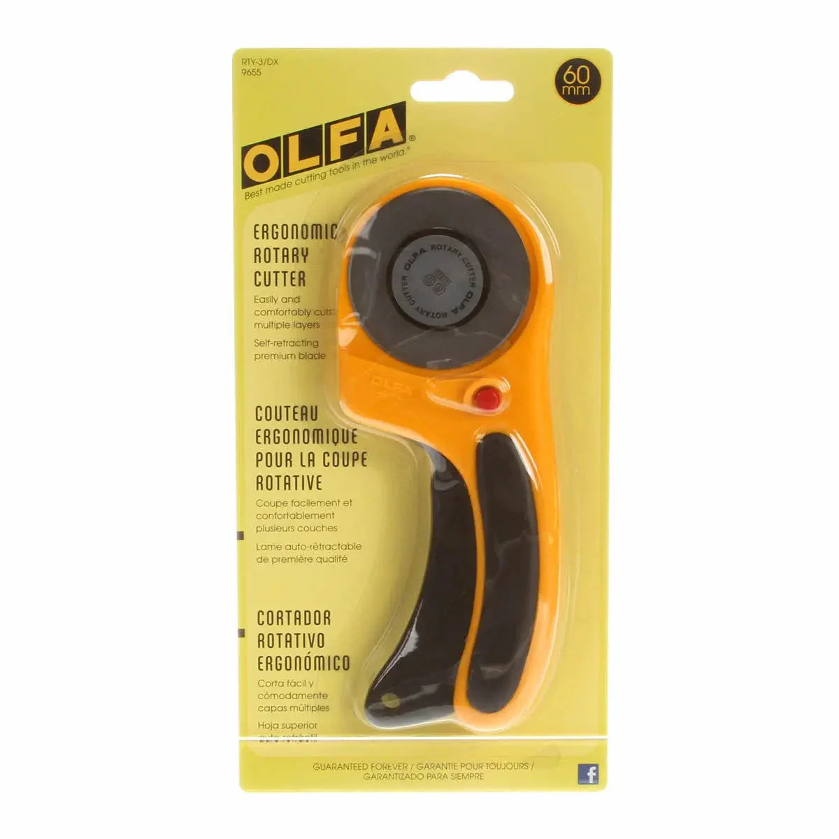 Olfa 60mm Deluxe Ergonomic Rotary Cutter 1 Olfa 60mm Deluxe Ergonomic Rotary Cutter
