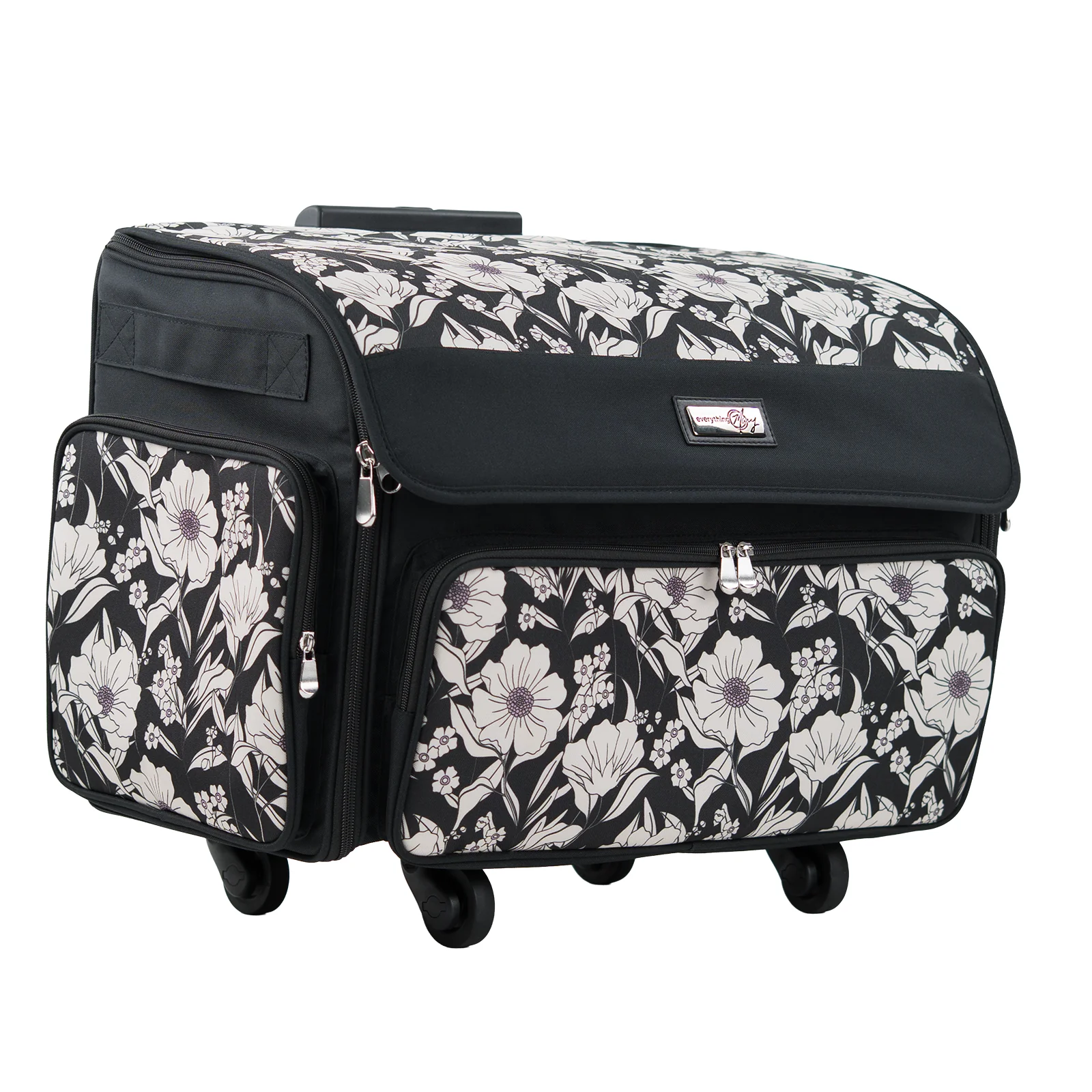 Everything Mary XL 4 Wheel Collapsible Rolling Sewing Machine Storage Case, Artistic Floral 1 Everything Mary XL 4 Wheel Collapsible Rolling Sewing Machine Storage Case, Artistic Floral