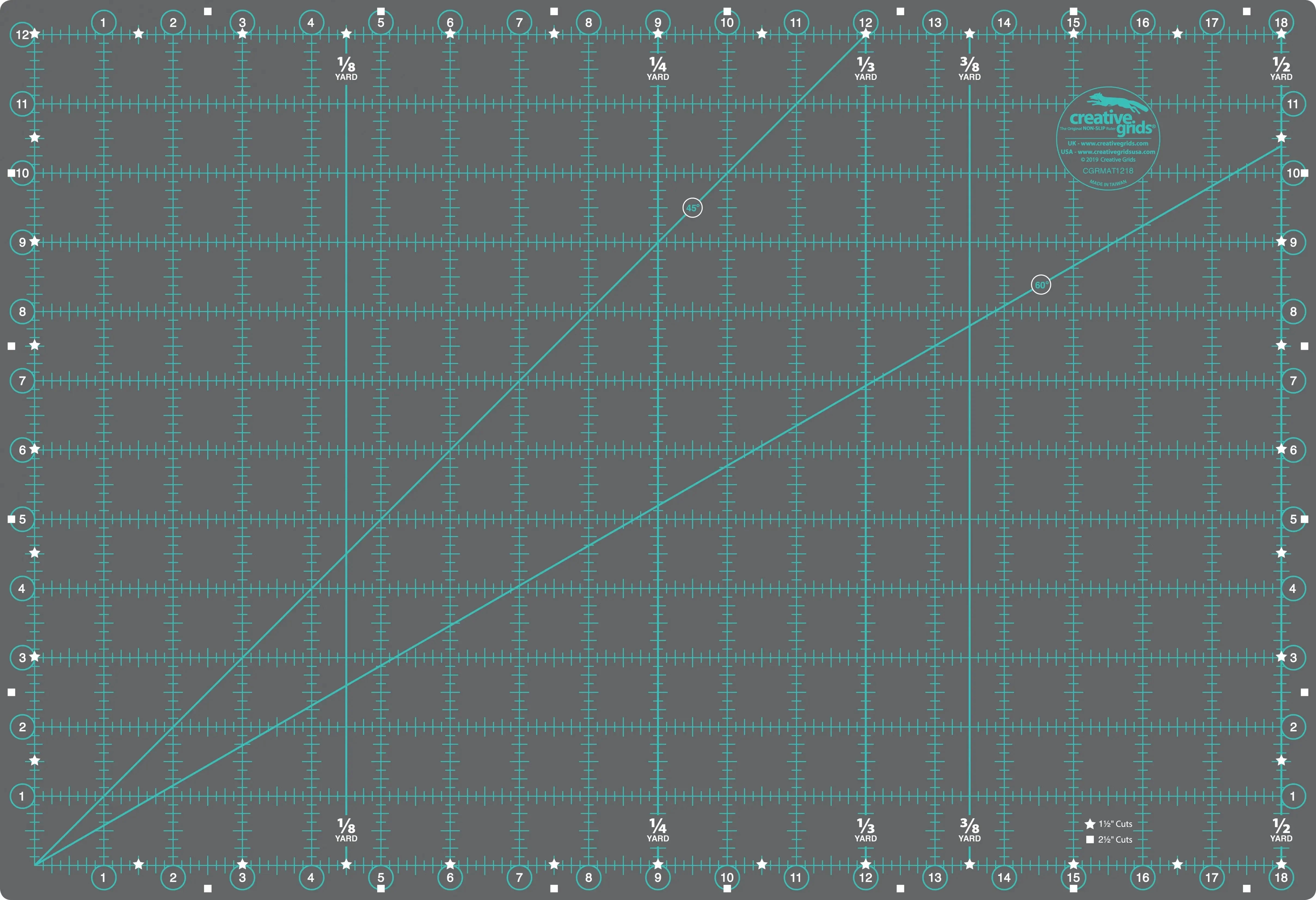 Creative Grids Self-Healing Double Sided Rotary Cutting Mat 12in x 18in 1 Creative Grids Self-Healing Double Sided Rotary Cutting Mat 12in x 18in