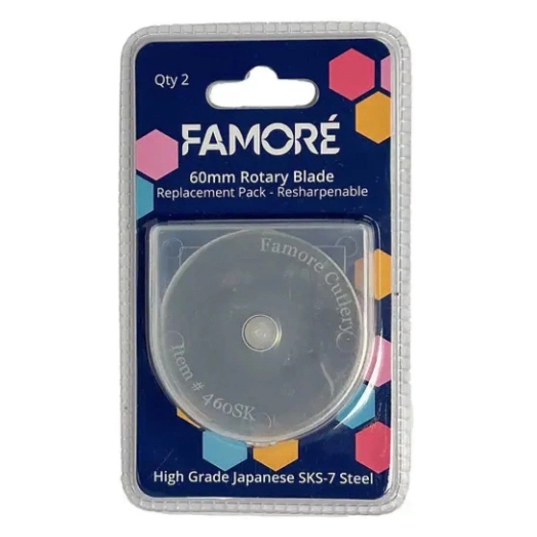 Famoré 60mm Rotary Cutter Replacement Blades - Count 2 1 Famoré 60mm Rotary Cutter Replacement Blades - Count 2