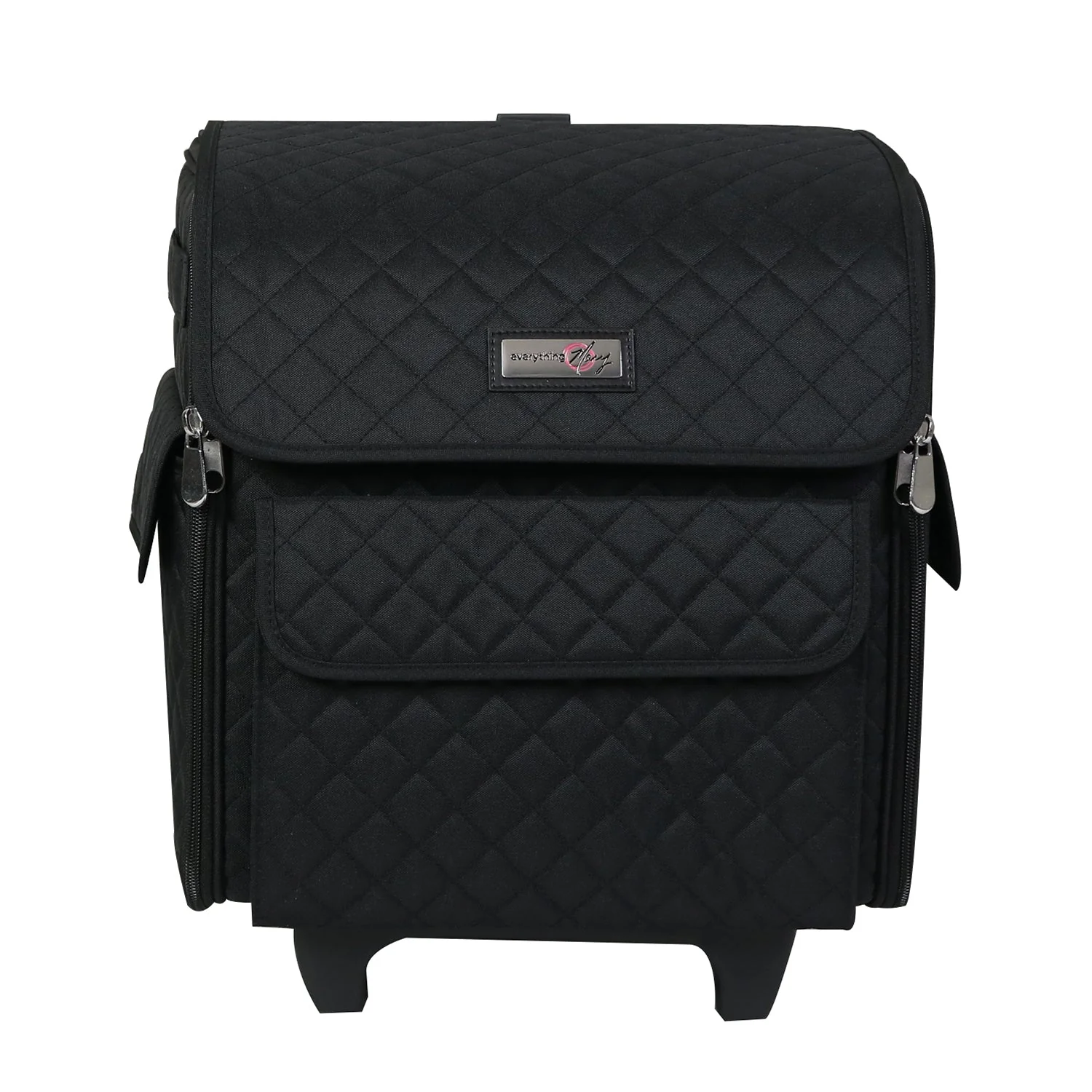 Collapsible Rolling Serger Machine Case, Black Quilted 7 Collapsible Rolling Serger Machine Case, Black Quilted