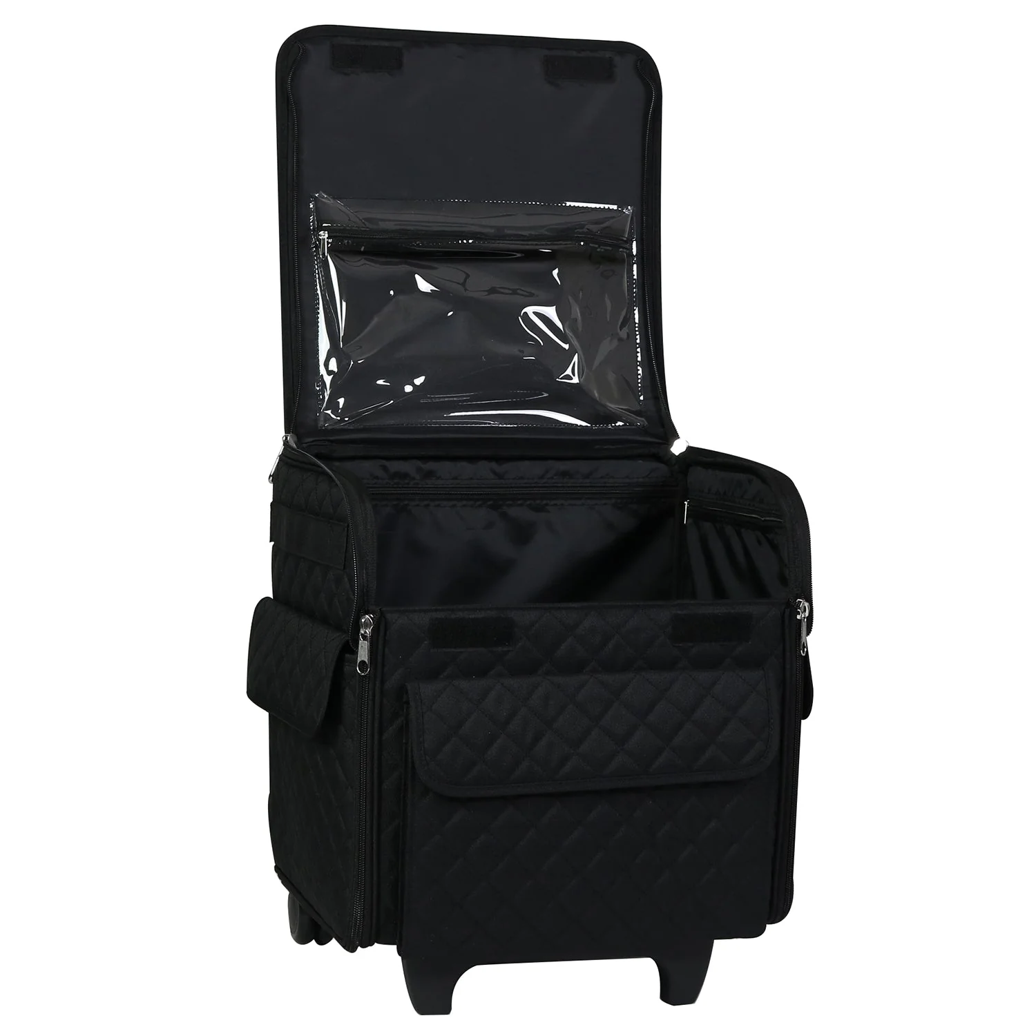 Collapsible Rolling Serger Machine Case, Black Quilted 8 Collapsible Rolling Serger Machine Case, Black Quilted